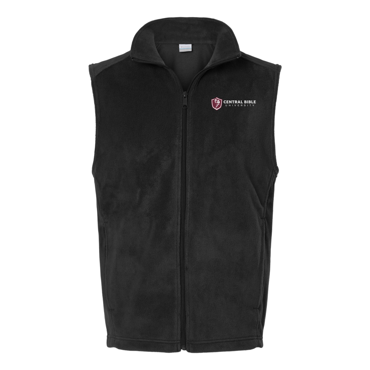 centralbible-columbia-mens-fleece-vest-embroidery-leftchest-212488-black-flat-front
