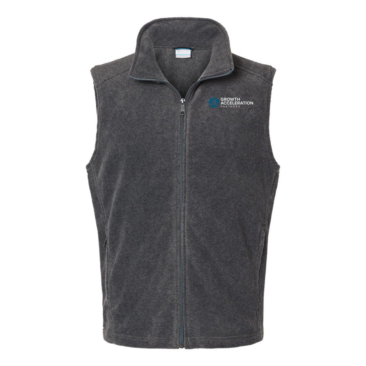 growthaccelerationpartners-columbia-mens-fleece-vest-embroidery-leftchest-212488-charcoalheather-flat-front