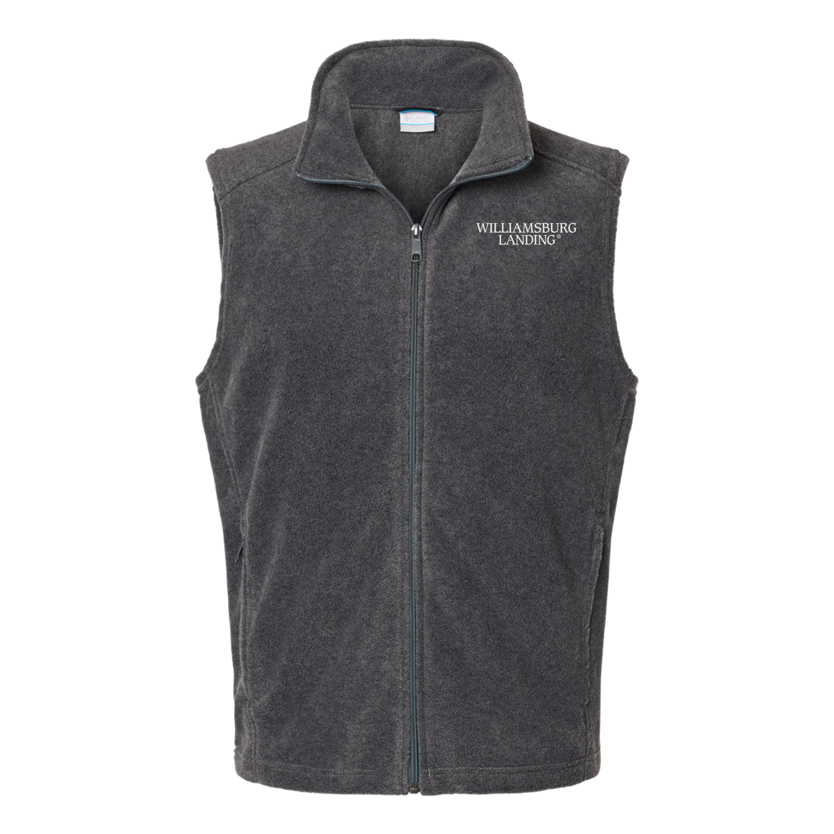 williamsburglanding-columbia-mens-fleece-vest-embroidery-leftchest-212488-charcoalheather-flat-front