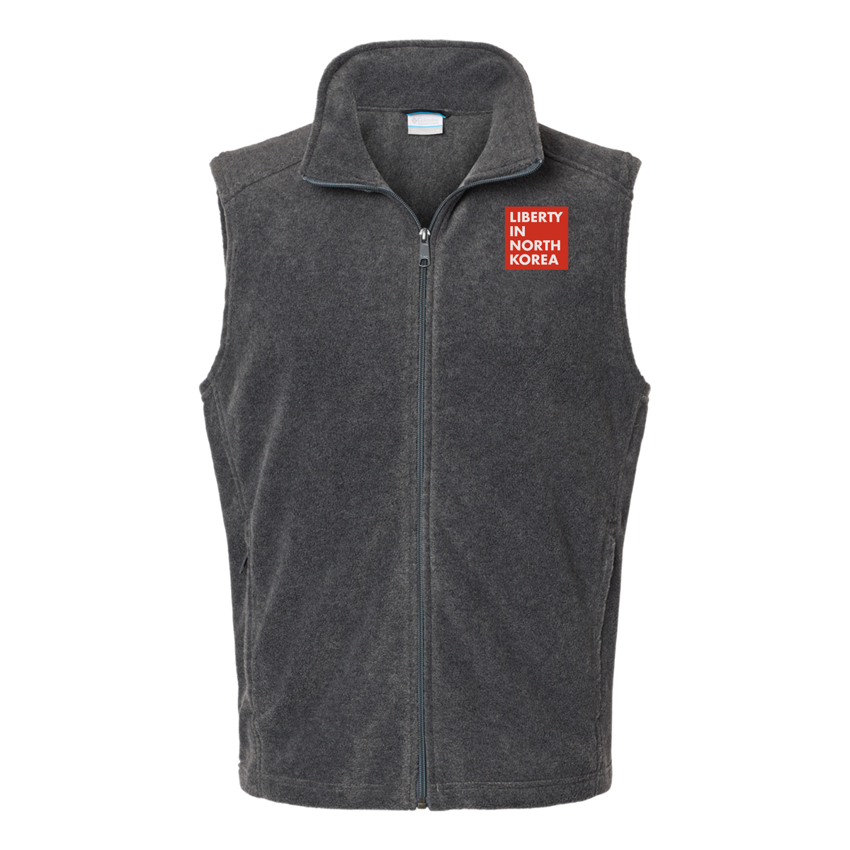 libertyinnorthkorea-columbia-mens-fleece-vest-embroidery-leftchest-212488-charcoalheather-flat-front