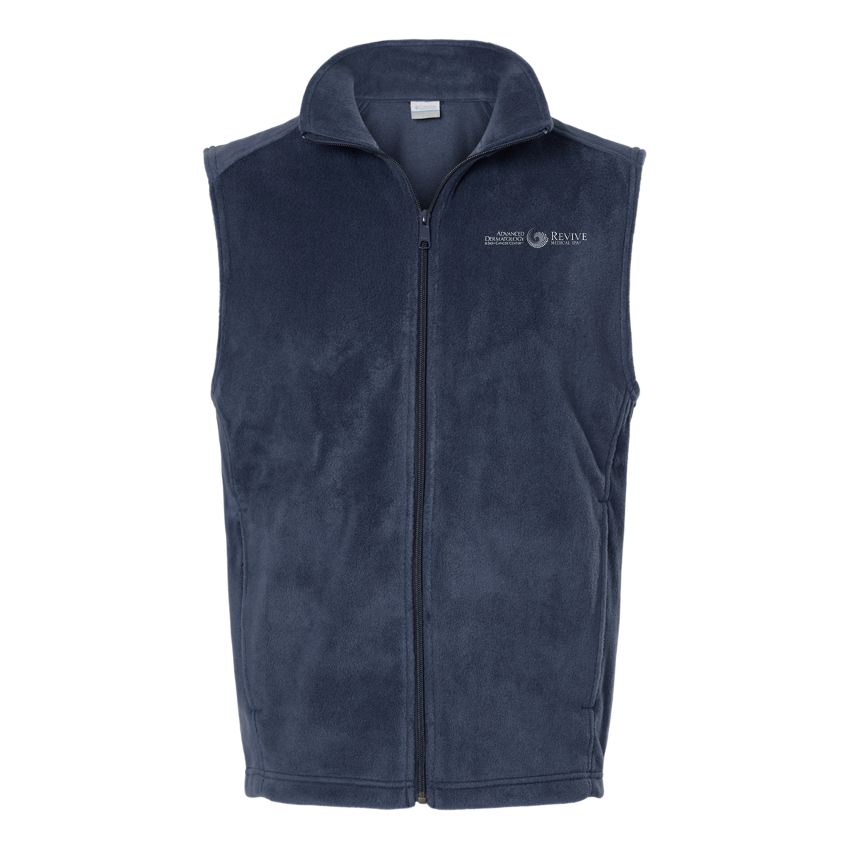 advancedskinmd-columbia-mens-fleece-vest-embroidery-leftchest-212488-collegiatenavy-flat-front
