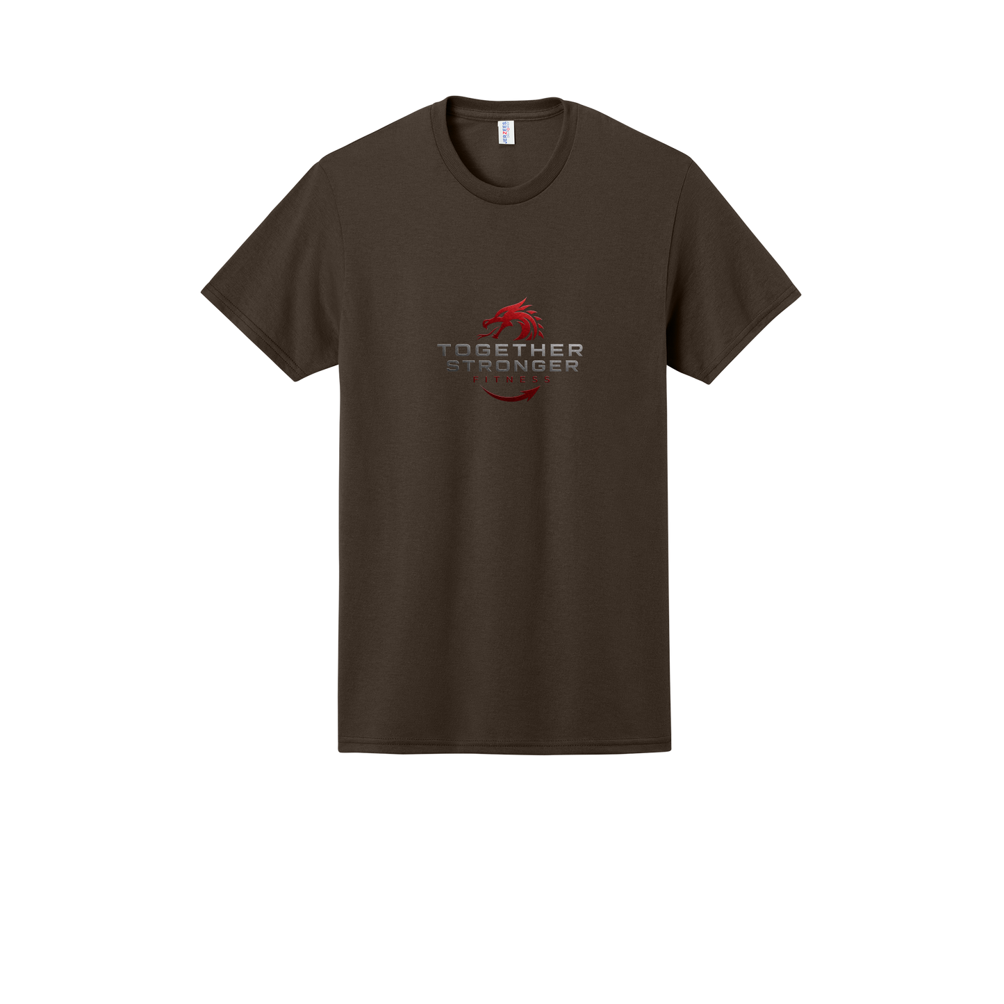 togetherstrongerfitness-jerzees-dri-power-cotton-poly-tee-dtf-front-29M-chocolate-flat-front