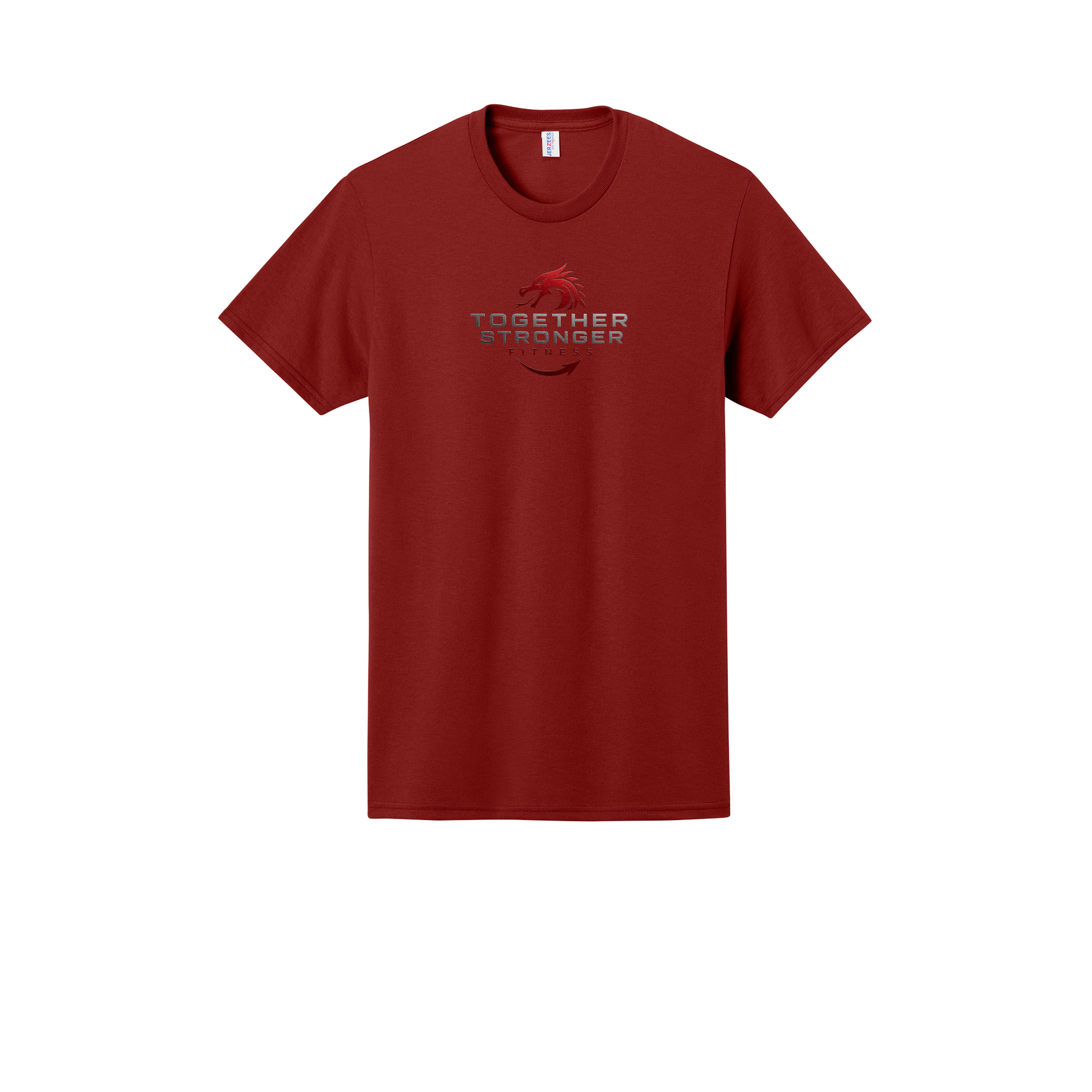 togetherstrongerfitness-jerzees-dri-power-cotton-poly-tee-dtf-front-29M-crimson-flat-front