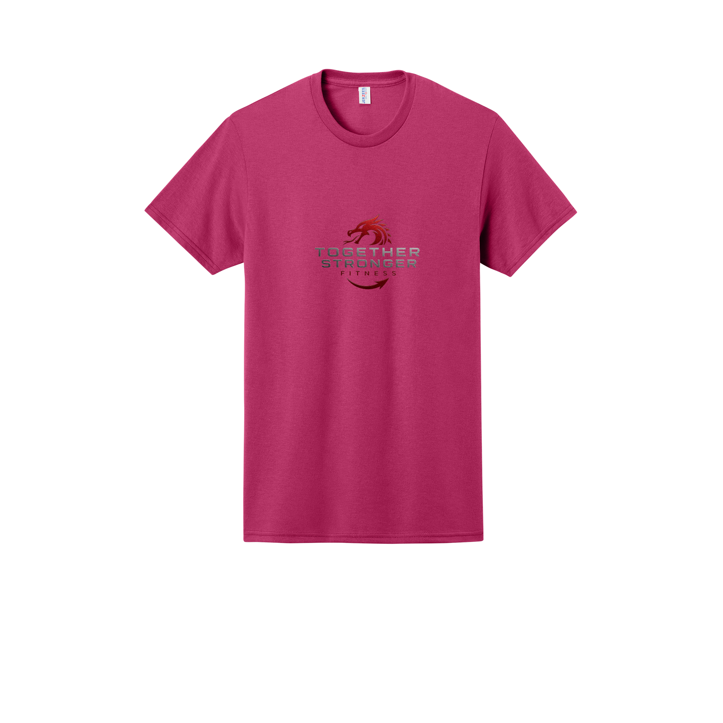 togetherstrongerfitness-jerzees-dri-power-cotton-poly-tee-dtf-front-29M-cyberpink-flat-front
