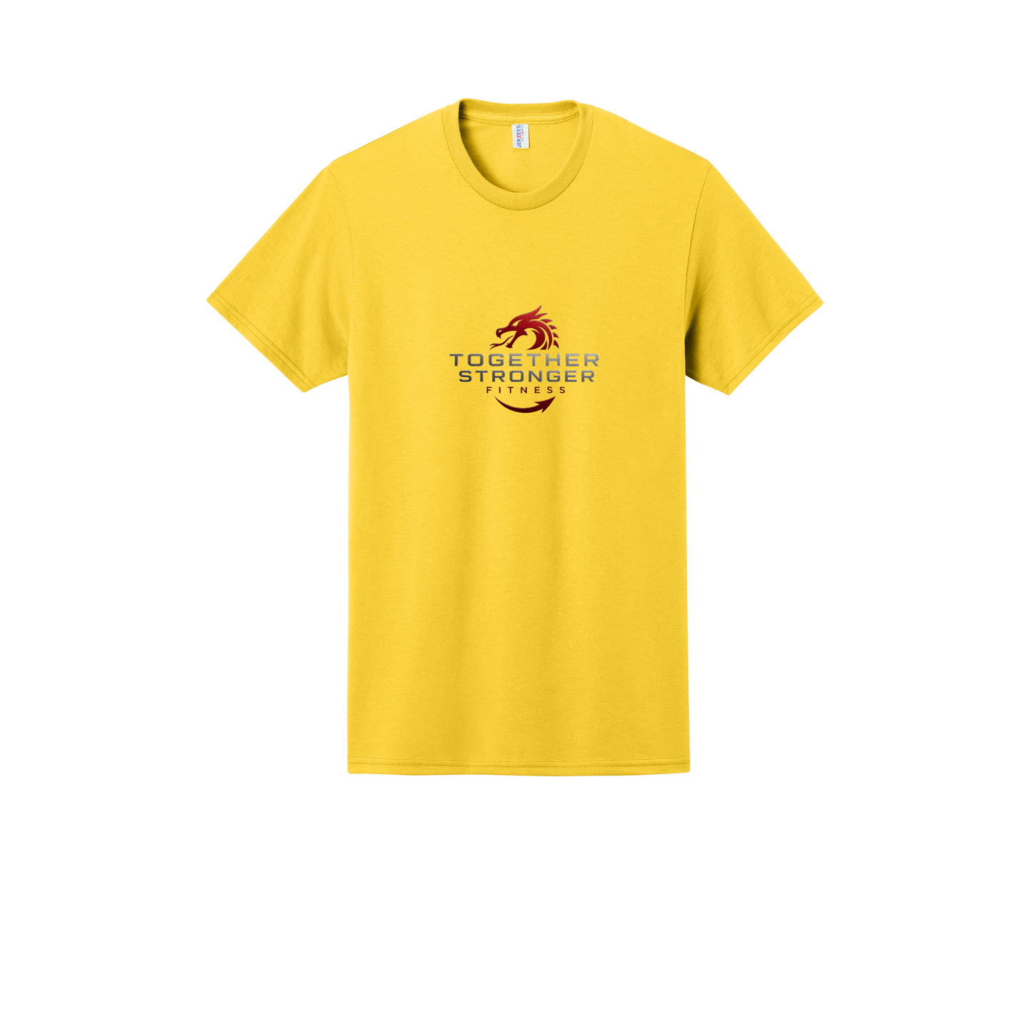 togetherstrongerfitness-jerzees-dri-power-cotton-poly-tee-dtf-front-29M-islandyellow-flat-front