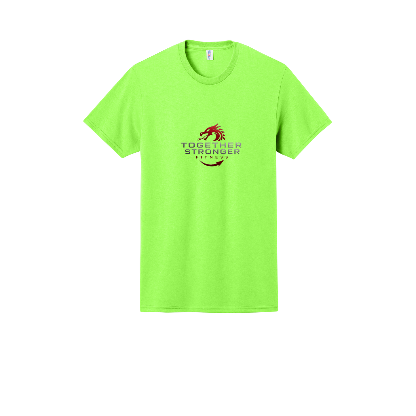 togetherstrongerfitness-jerzees-dri-power-cotton-poly-tee-dtf-front-29M-neongreen-flat-front