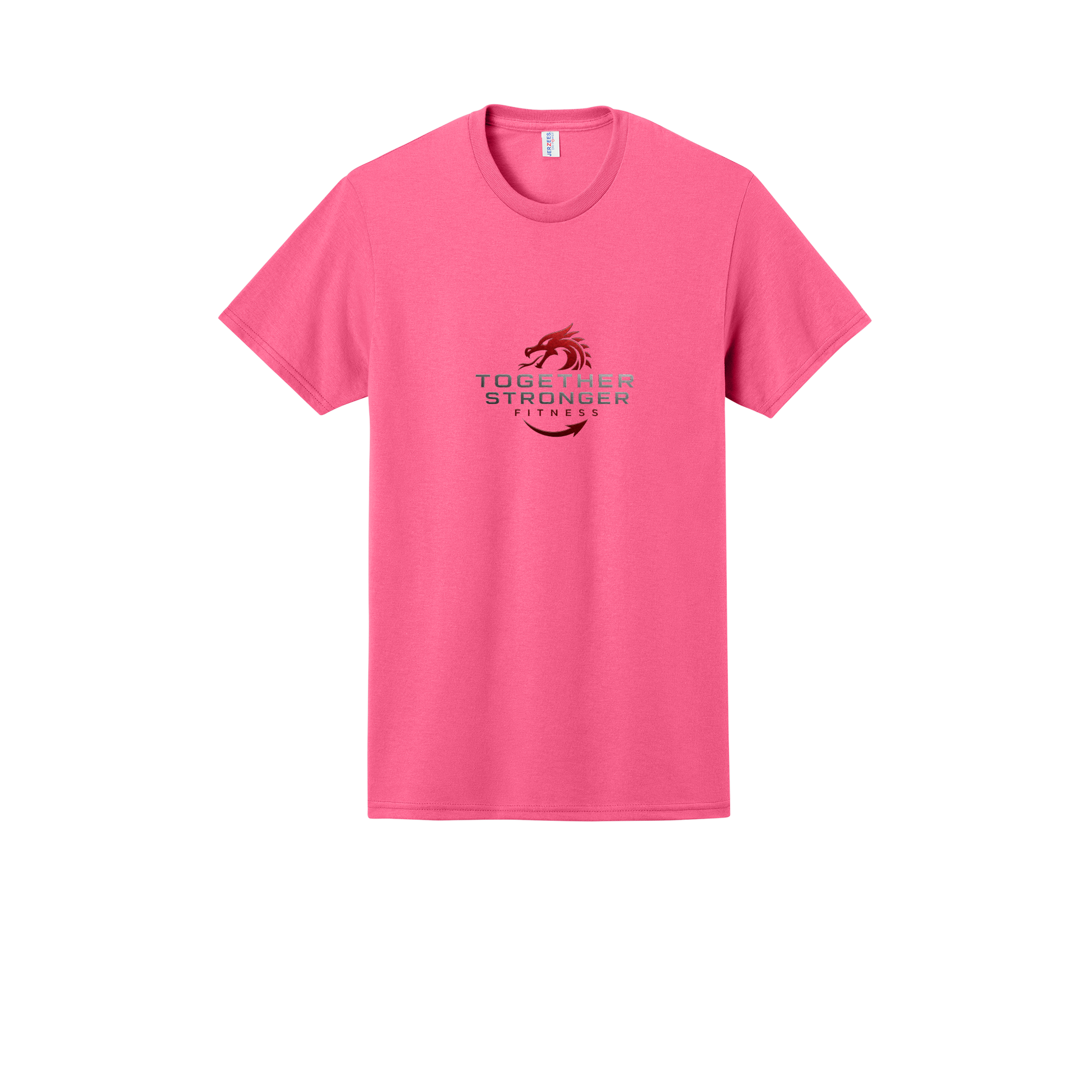 togetherstrongerfitness-jerzees-dri-power-cotton-poly-tee-dtf-front-29M-neonpink-flat-front