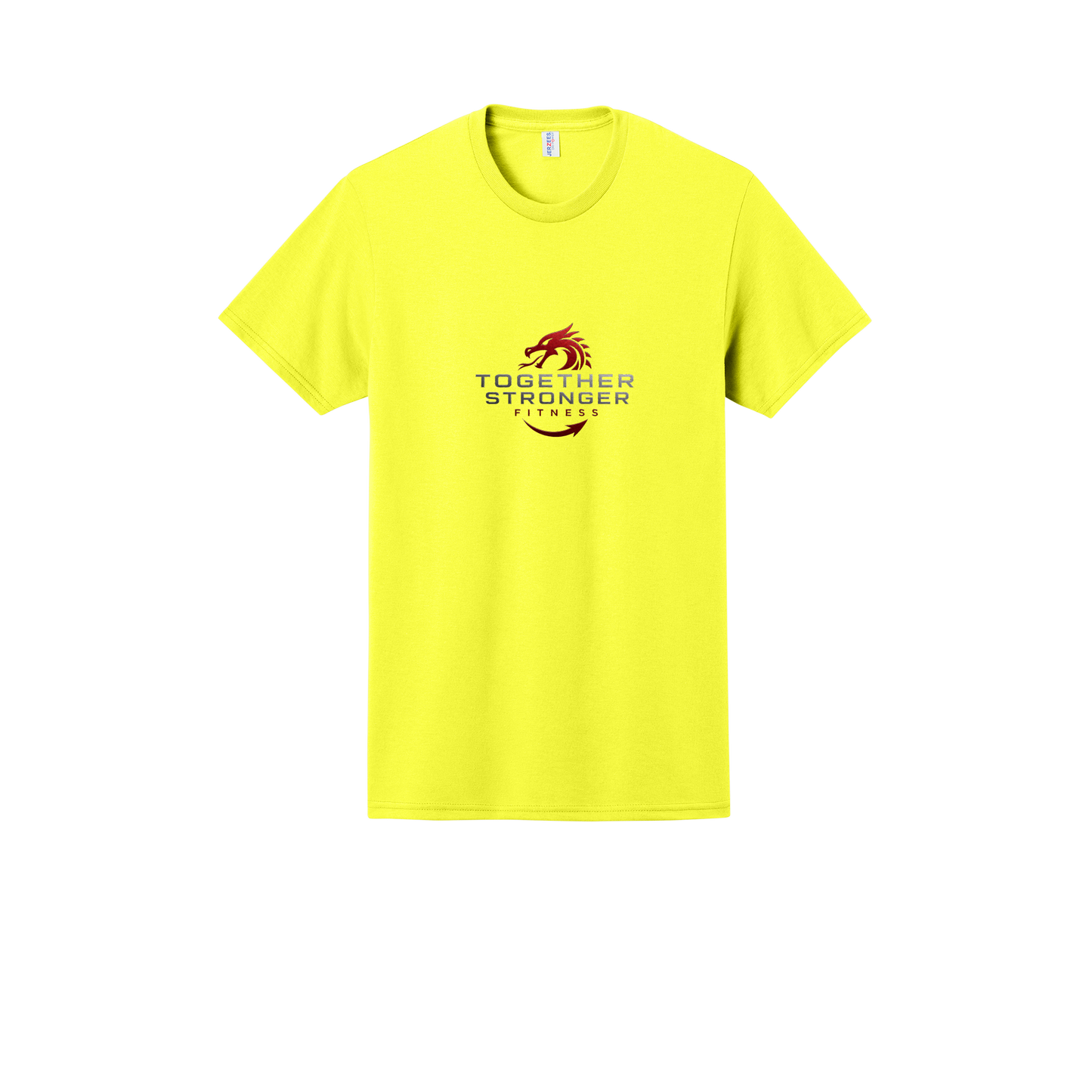 togetherstrongerfitness-jerzees-dri-power-cotton-poly-tee-dtf-front-29M-neonyellow-flat-front