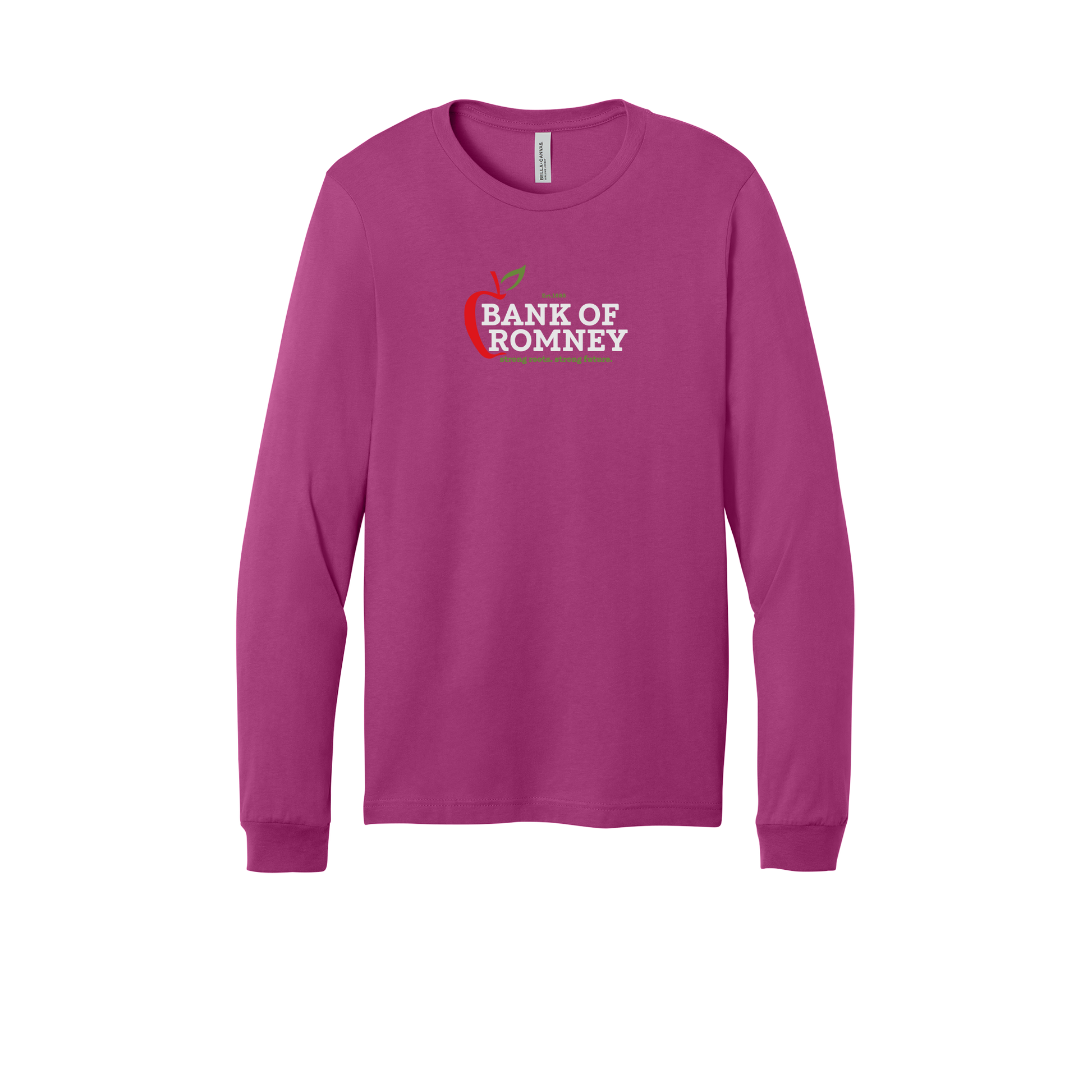 bankofromney-all-season-long-sleeve-tee-dtf-front-3501-berry-flat-front