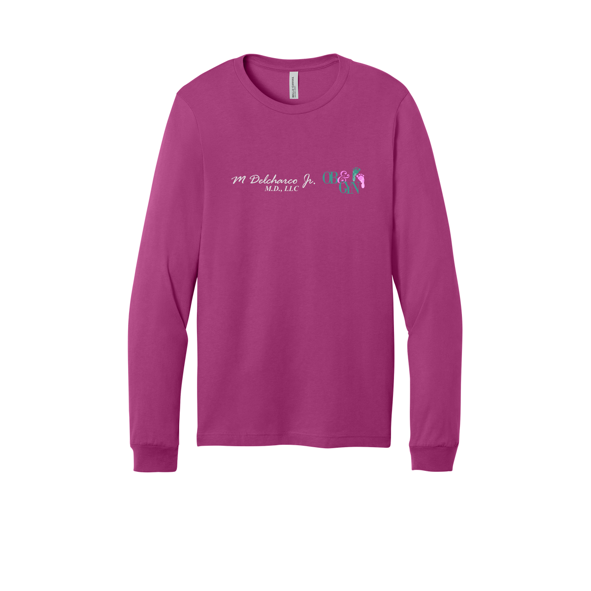 delcharco-all-season-medical-long-sleeve-tee-dtf-front-3501-berry-flat-front