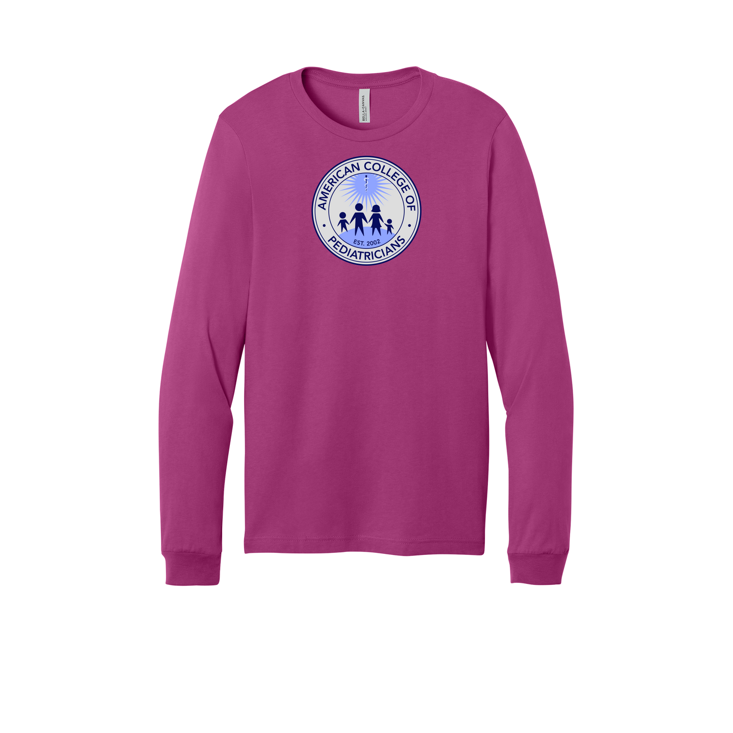 acpeds-all-season-medical-long-sleeve-tee-dtf-front-3501-berry-flat-front