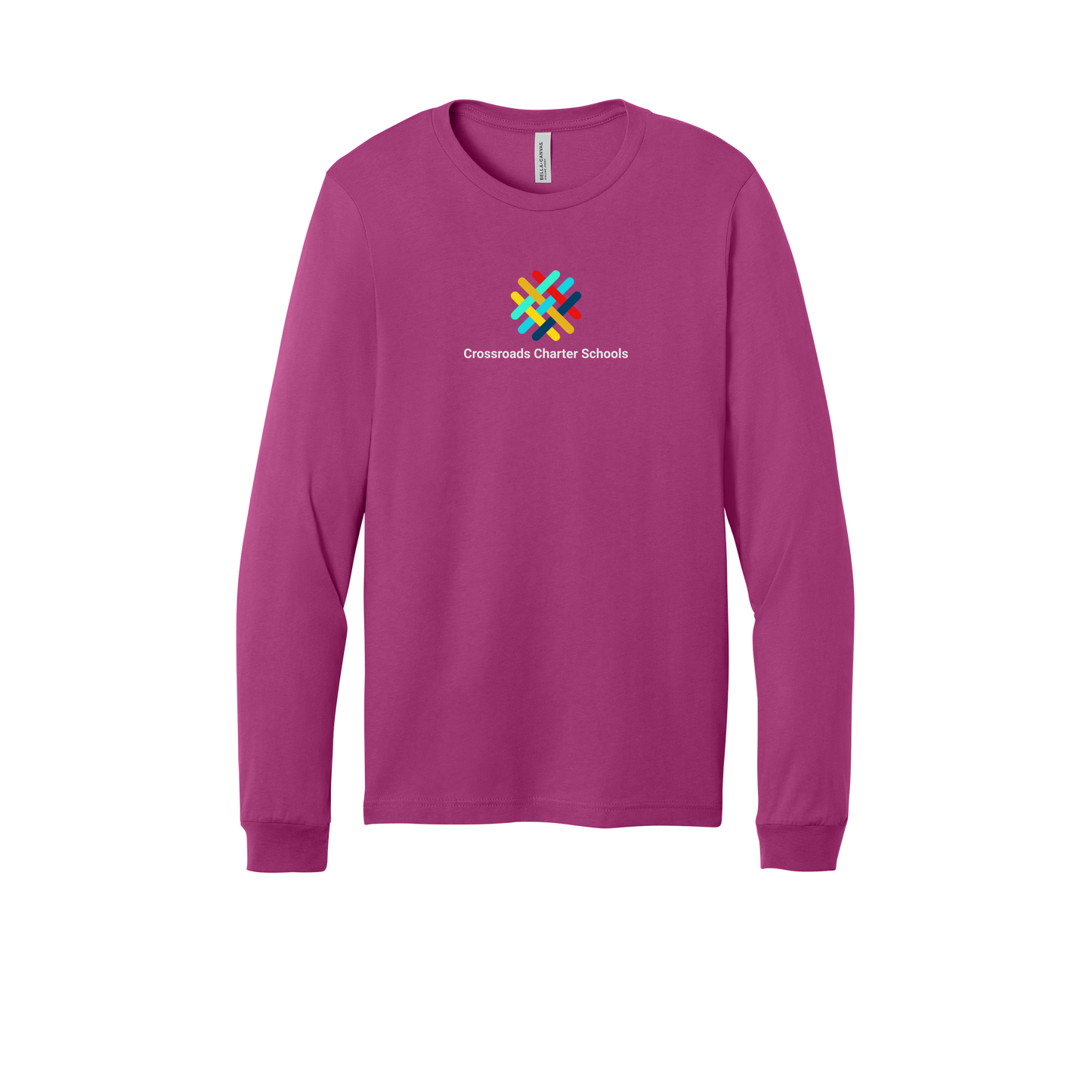 crossroadsschoolskc-all-season-long-sleeve-tee-dtf-front-3501-berry-flat-front