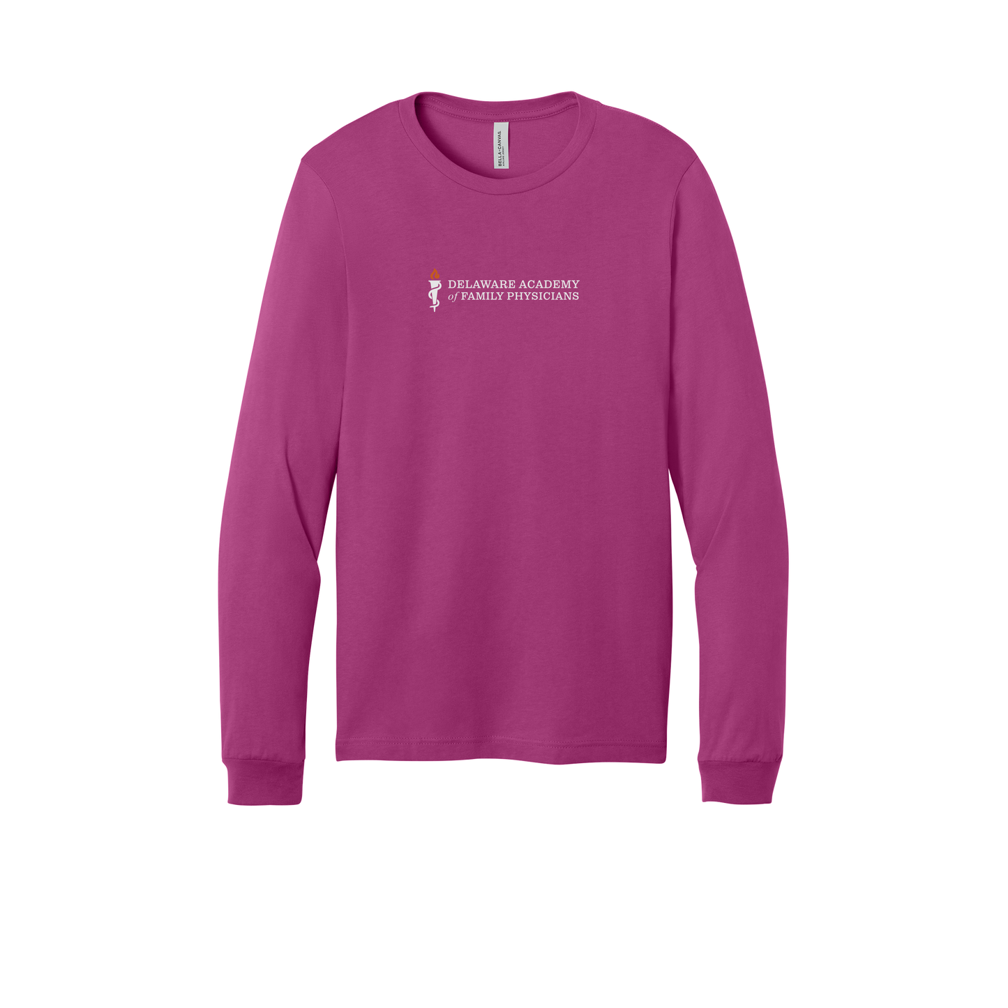 delfamdoc-all-season-medical-long-sleeve-tee-dtf-front-3501-berry-flat-front