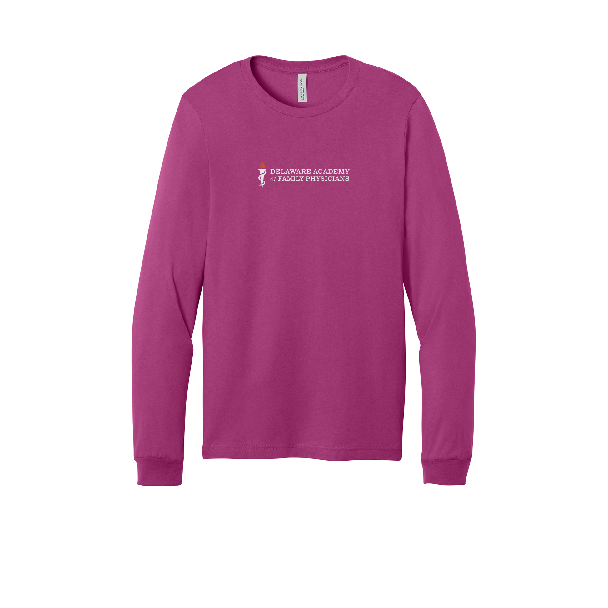 delfamdoc-all-season-medical-long-sleeve-tee-dtf-front-3501-berry-flat-front