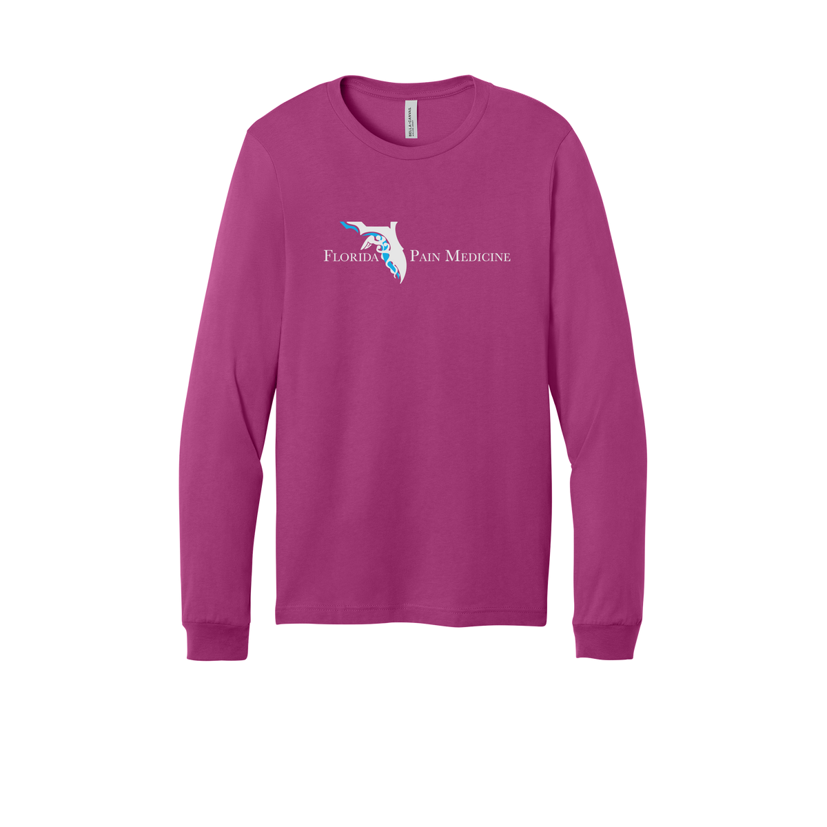 floridapainmedicine-all-season-medical-long-sleeve-tee-dtf-front-3501-berry-flat-front