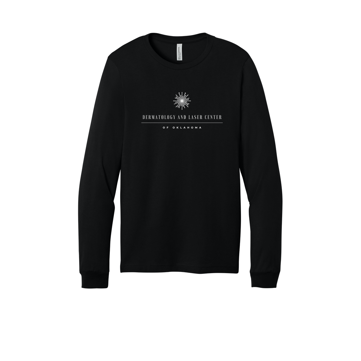 dermatologylaserok-all-season-medical-long-sleeve-tee-dtf-front-3501-black-flat-front