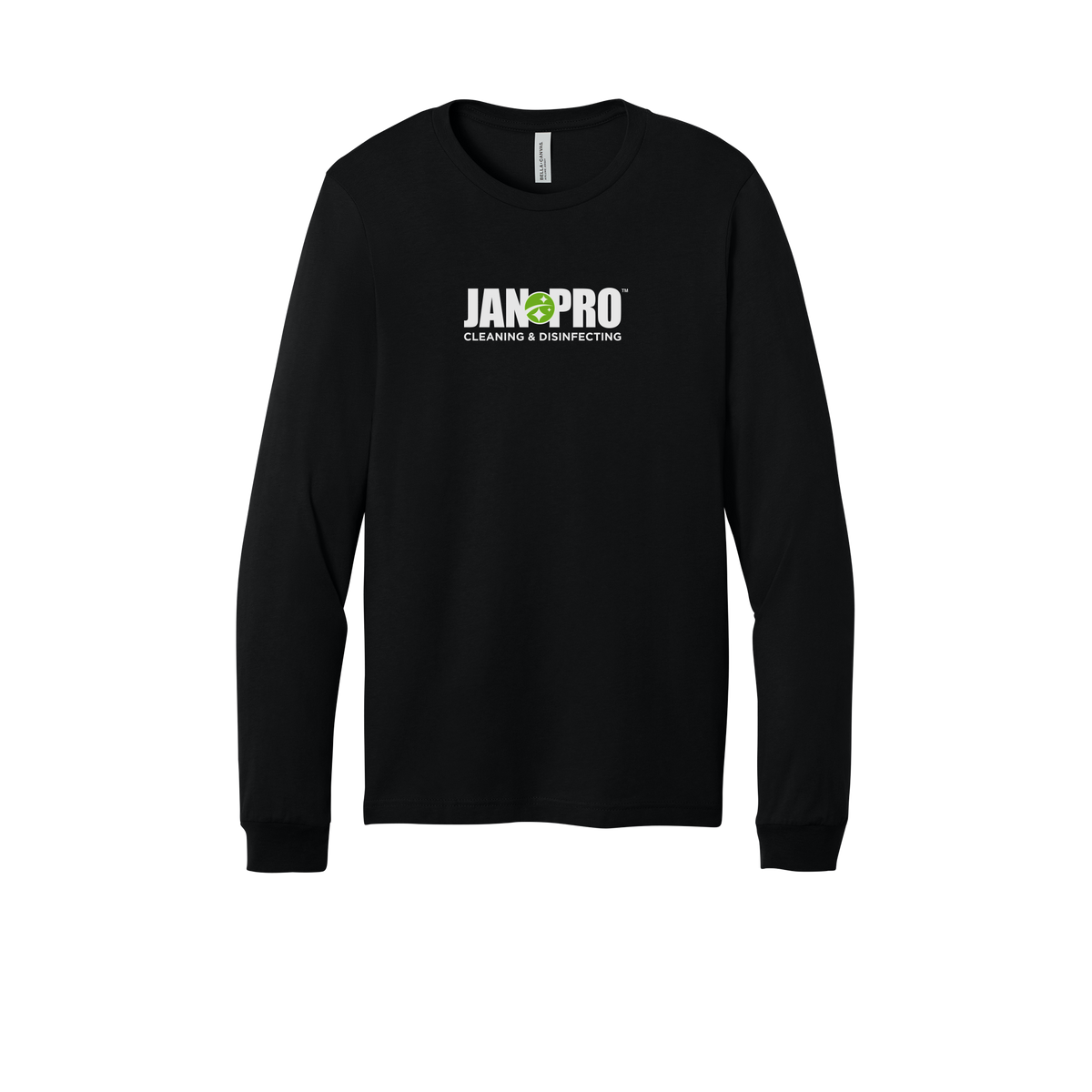 jan-pro-all-season-long-sleeve-tee-dtf-front-3501-black-flat-front