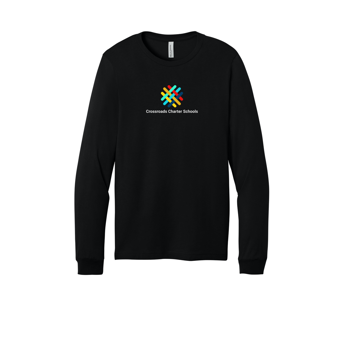 crossroadsschoolskc-all-season-long-sleeve-tee-dtf-front-3501-black-flat-front