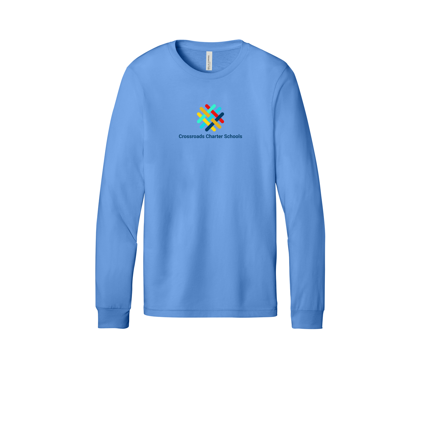 crossroadsschoolskc-all-season-long-sleeve-tee-dtf-front-3501-carolinablue-flat-front