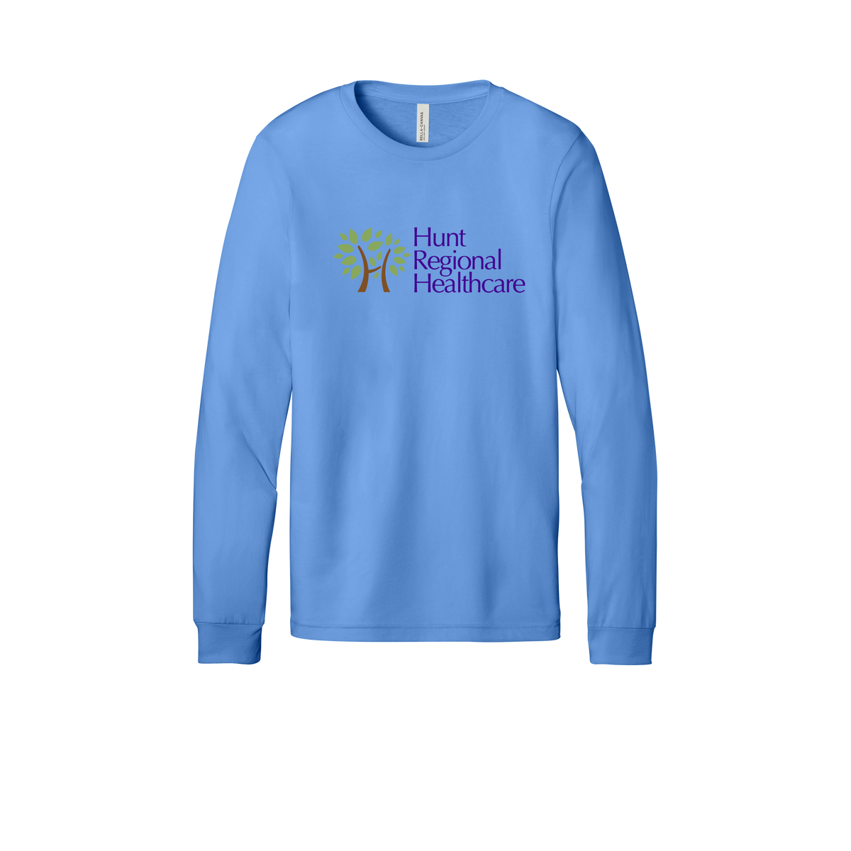 huntregional-all-season-medical-long-sleeve-tee-dtf-front-3501-carolinablue-flat-front