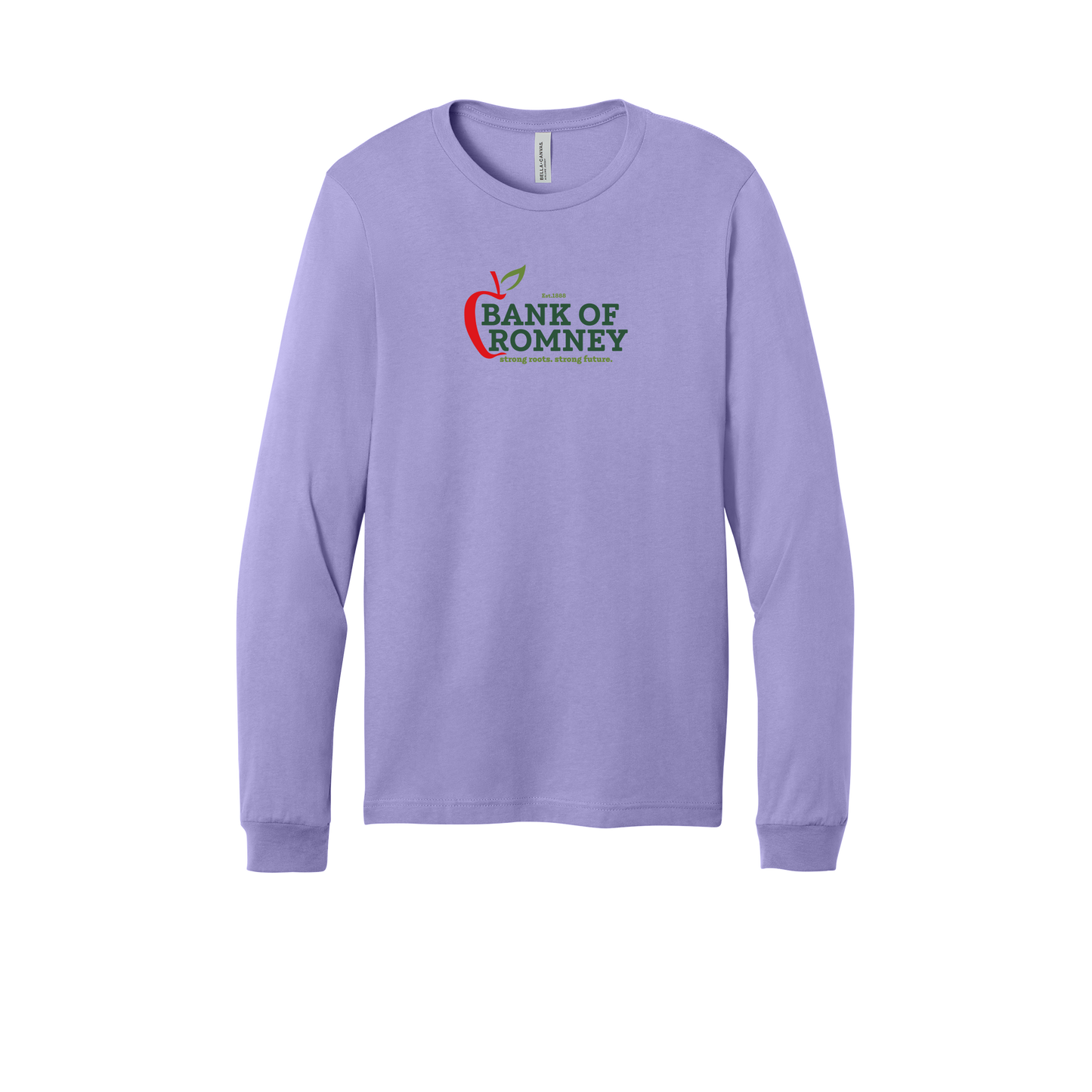 bankofromney-all-season-long-sleeve-tee-dtf-front-3501-darklavender-flat-front