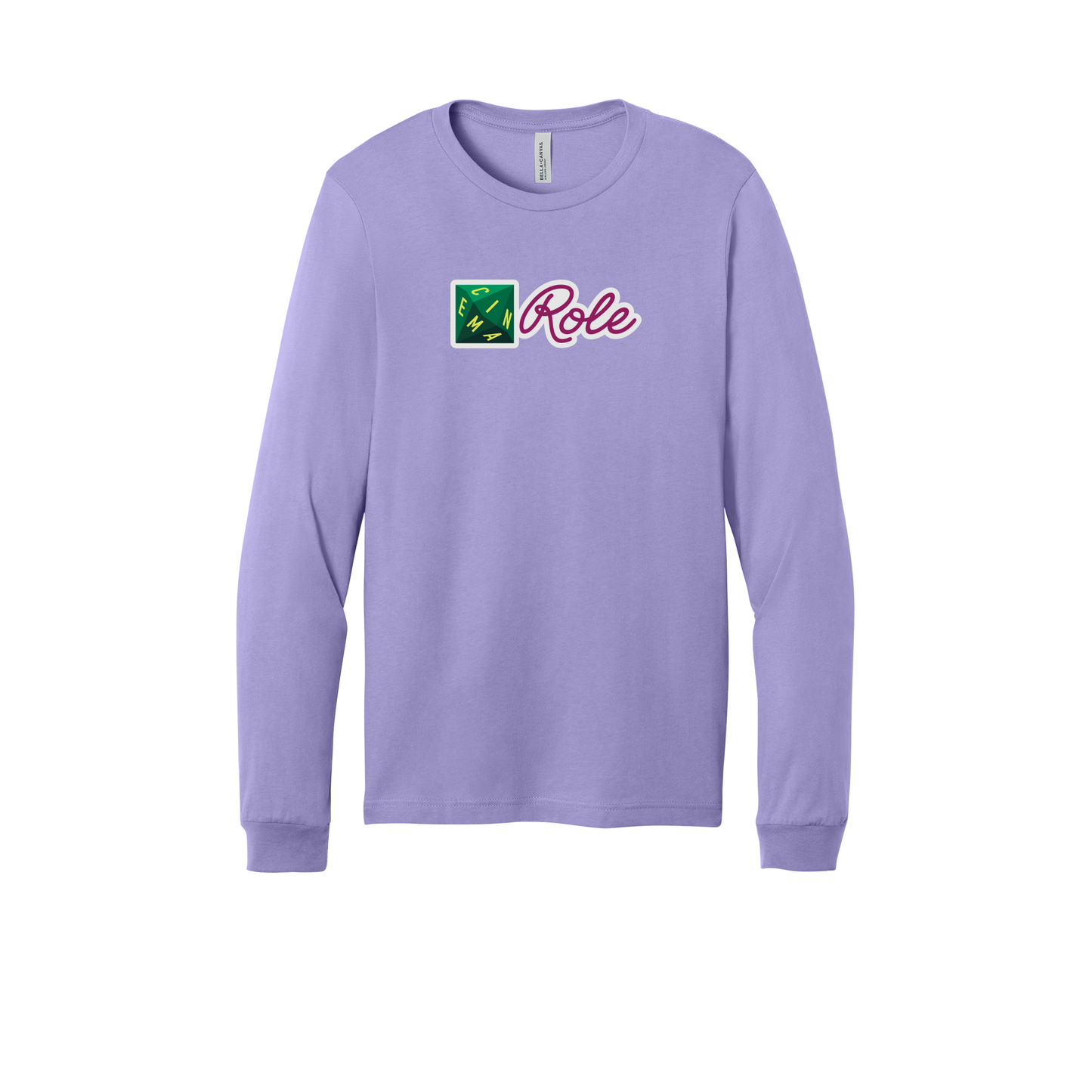 cinemarole-all-season-long-sleeve-tee-dtf-front-3501-darklavender-flat-front