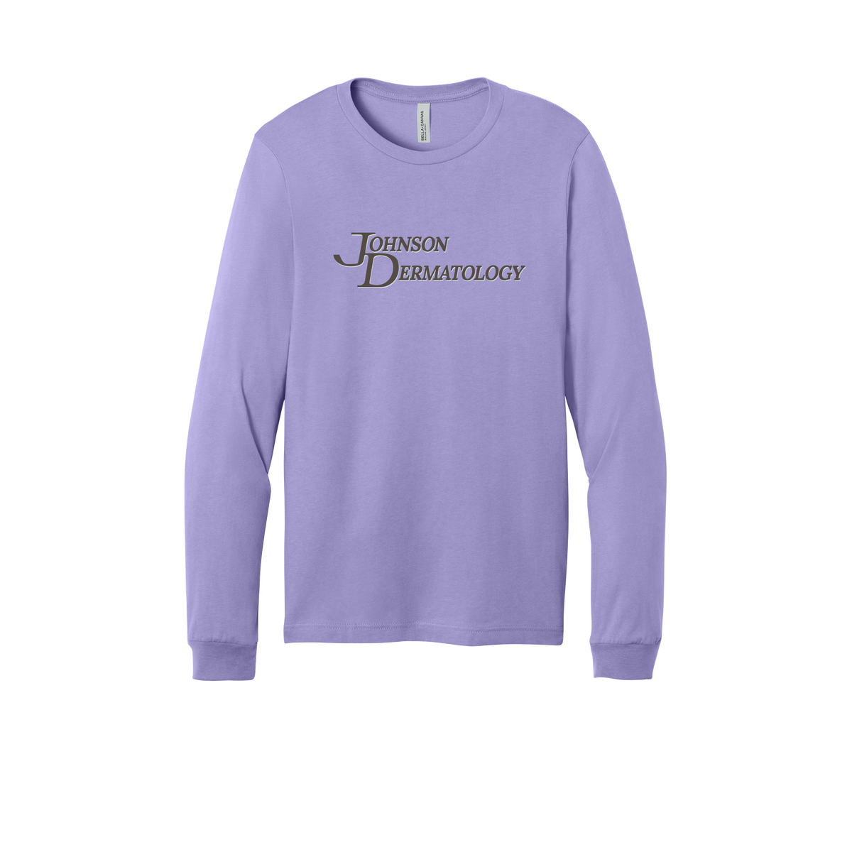 johnsondermatology-all-season-medical-long-sleeve-tee-dtf-front-3501-darklavender-flat-front