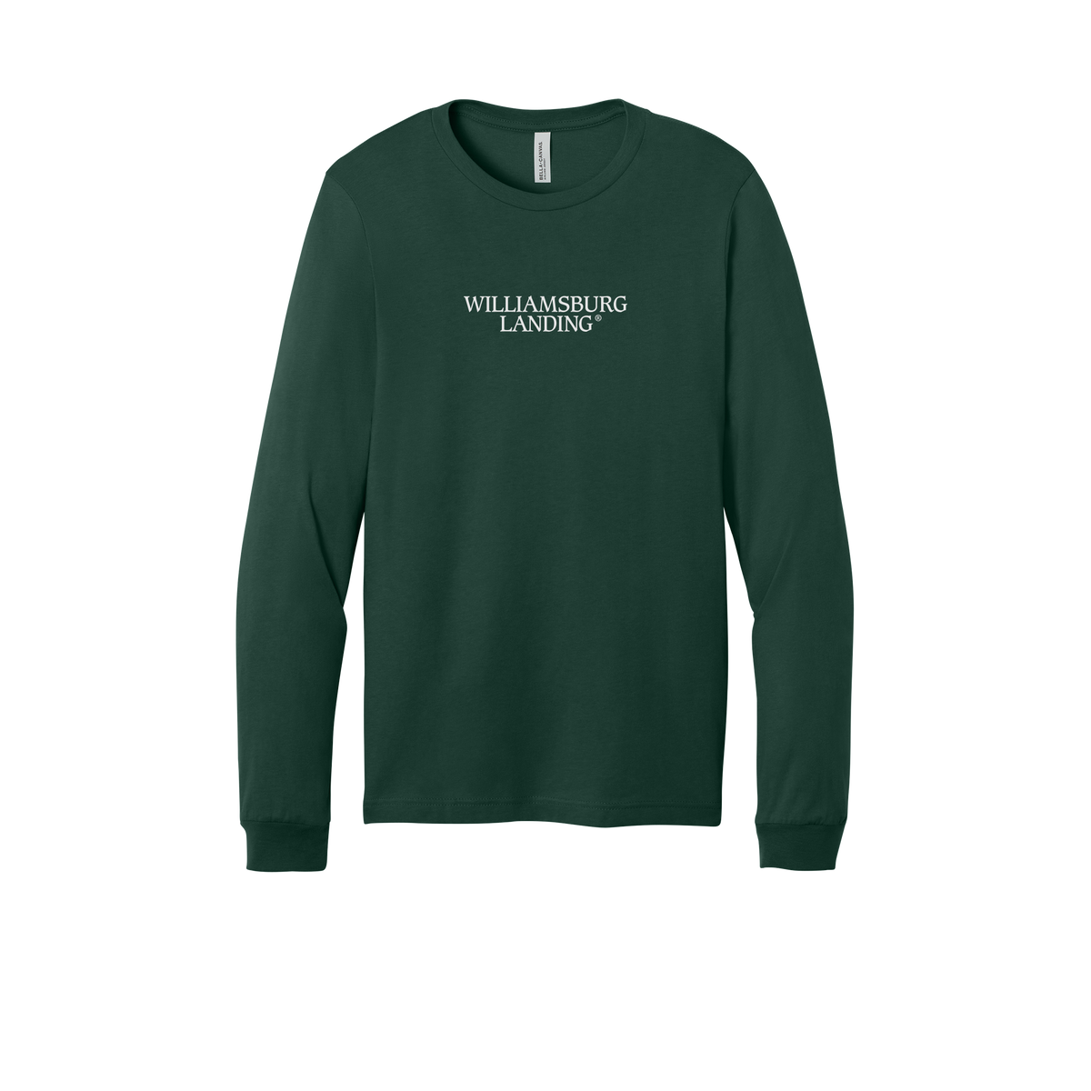 williamsburglanding-all-season-long-sleeve-tee-dtf-front-3501-forest-flat-front