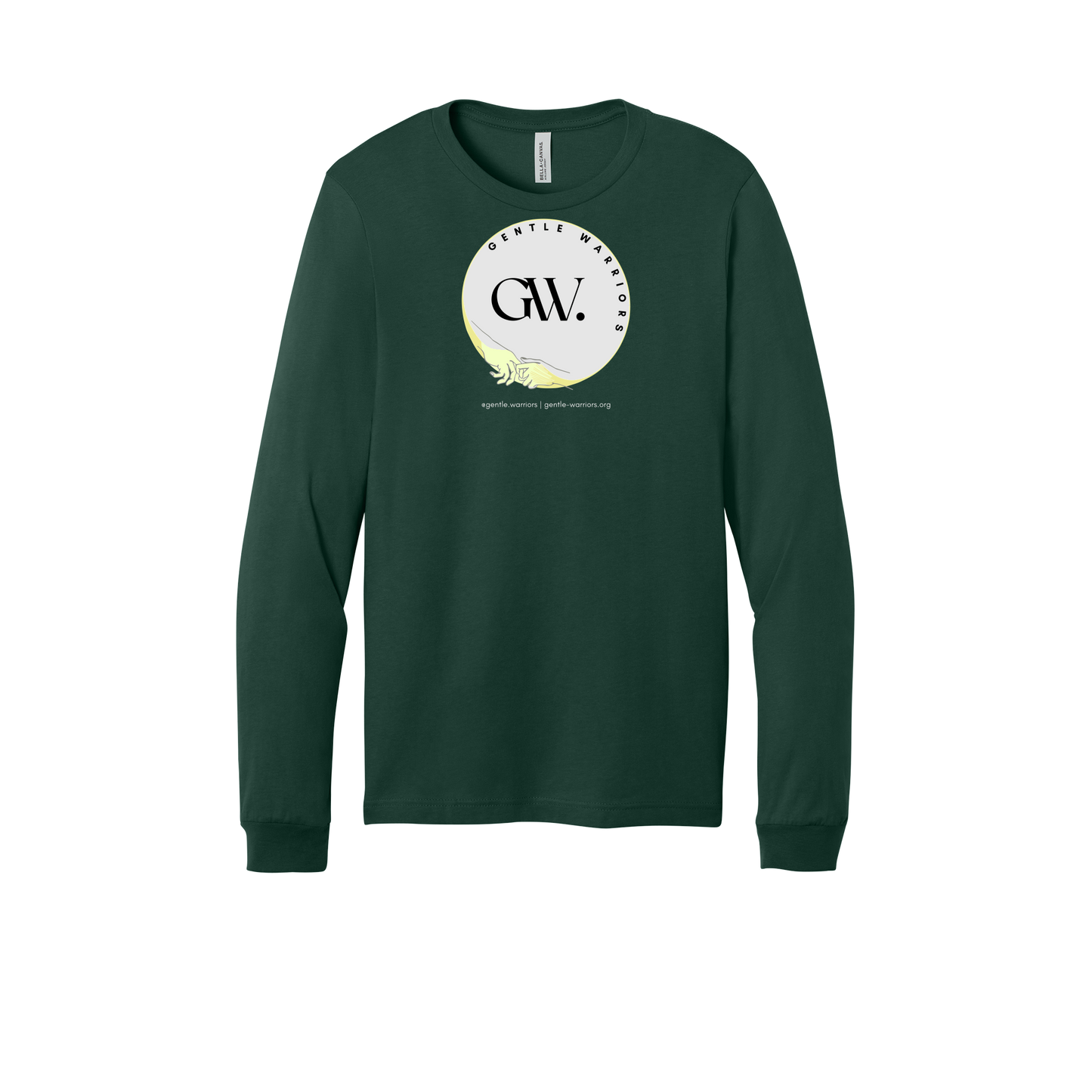 gentle-warriors-all-season-long-sleeve-tee-dtf-front-3501-forest-flat-front