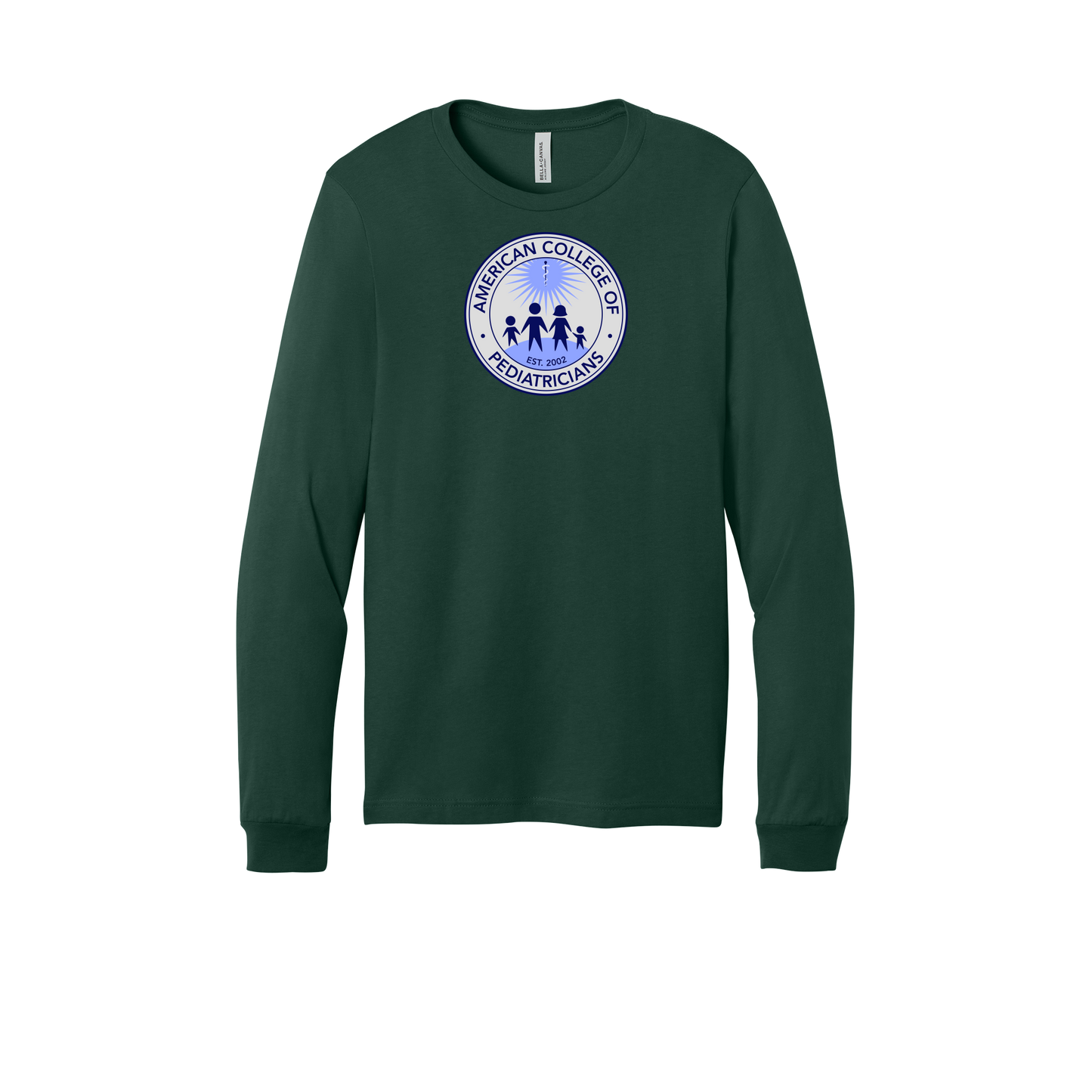 acpeds-all-season-medical-long-sleeve-tee-dtf-front-3501-forest-flat-front