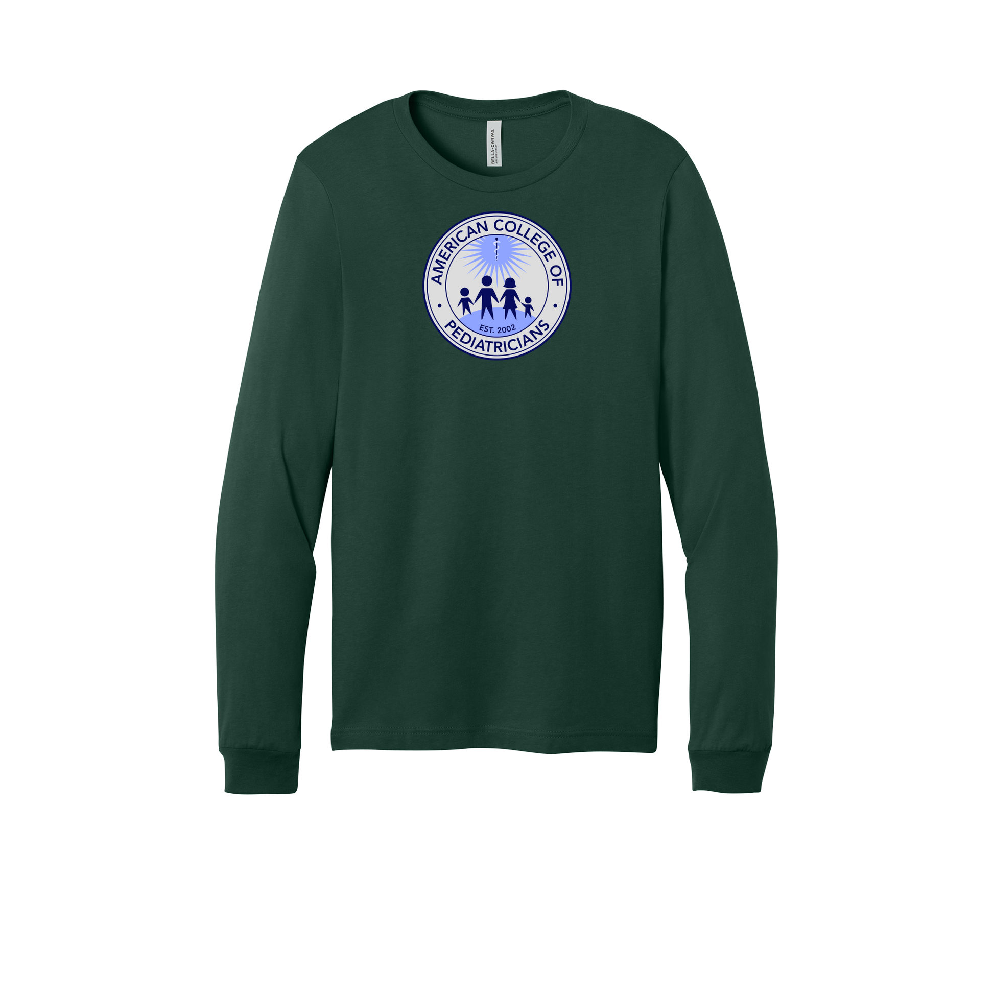 acpeds-all-season-medical-long-sleeve-tee-dtf-front-3501-forest-flat-front