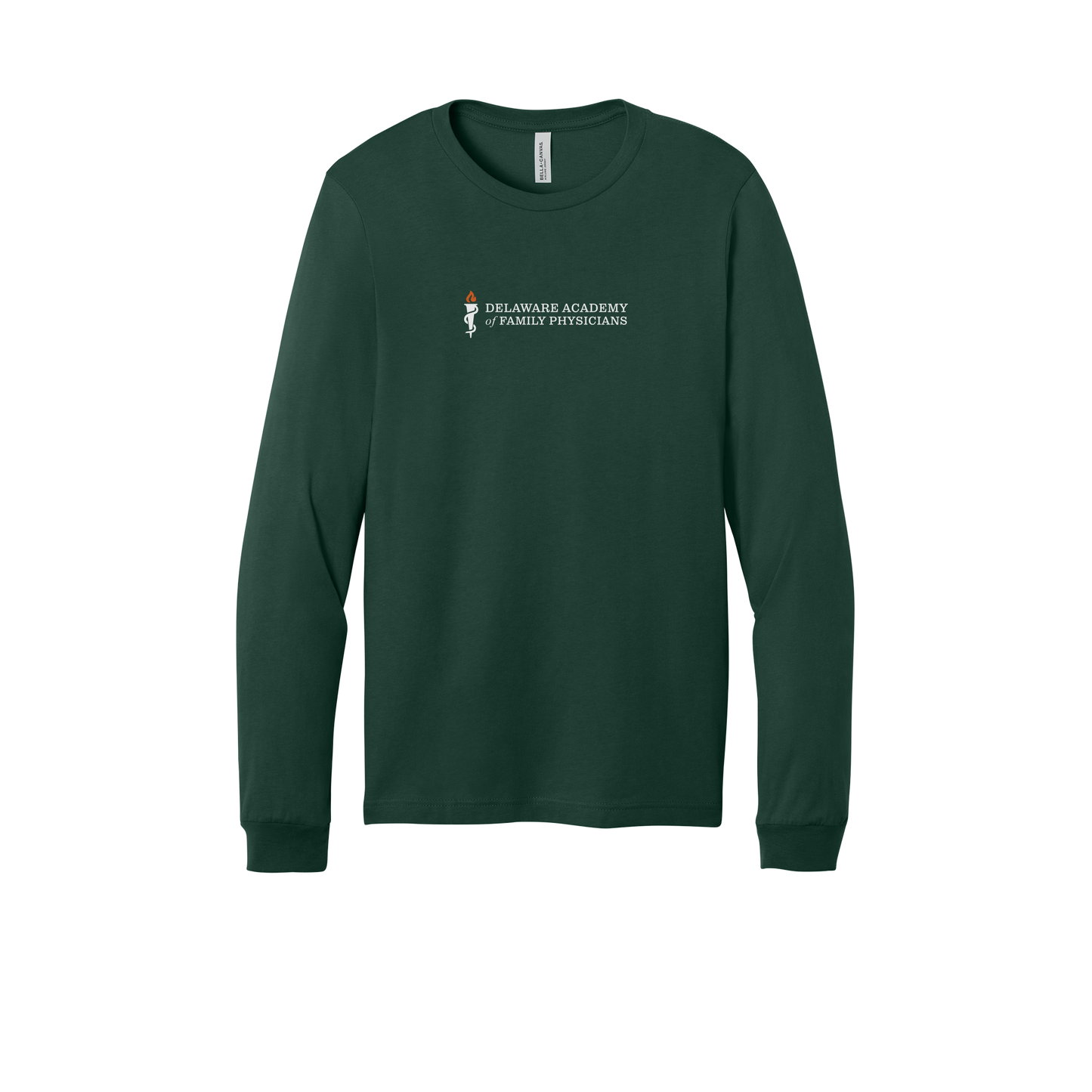delfamdoc-all-season-medical-long-sleeve-tee-dtf-front-3501-forest-flat-front