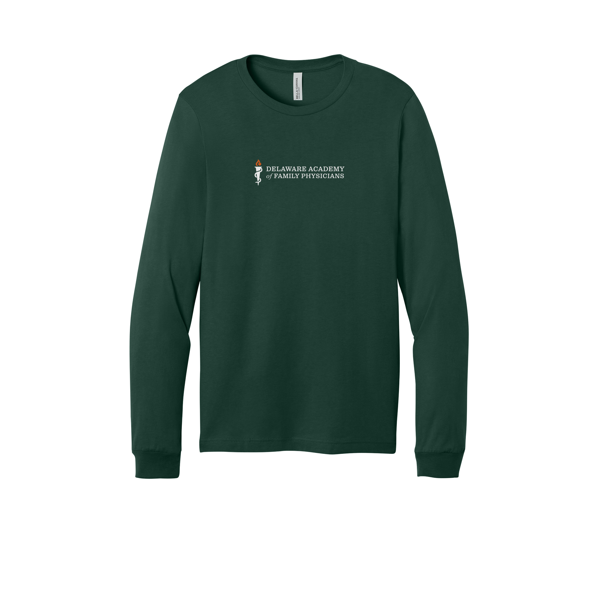 delfamdoc-all-season-medical-long-sleeve-tee-dtf-front-3501-forest-flat-front