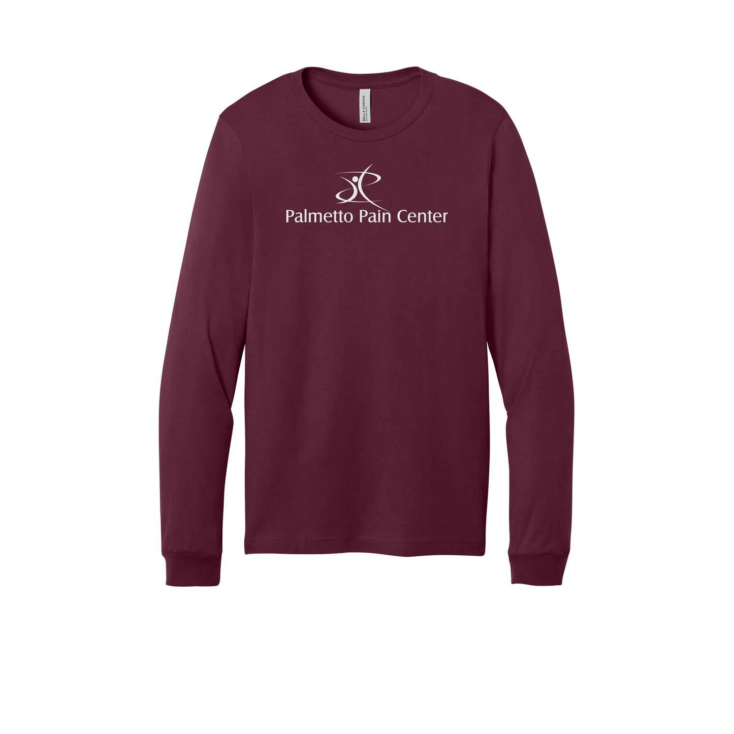 palmetto-pain-center-all-season-medical-long-sleeve-tee-dtf-front-3501-maroon-flat-front
