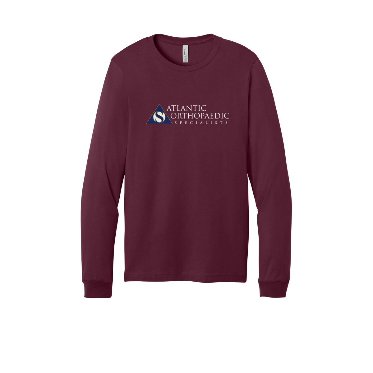 atlanticortho-all-season-medical-long-sleeve-tee-dtf-front-3501-maroon-flat-front
