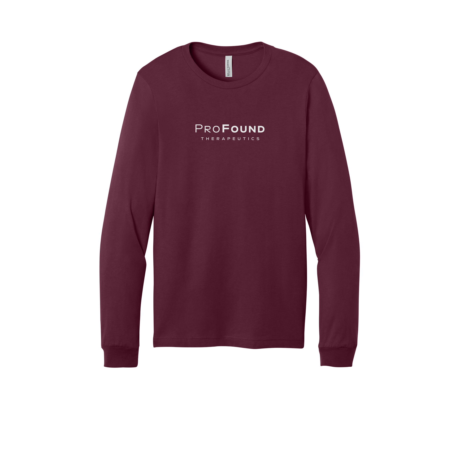 profoundtx-all-season-long-sleeve-tee-dtf-front-3501-maroon-flat-front
