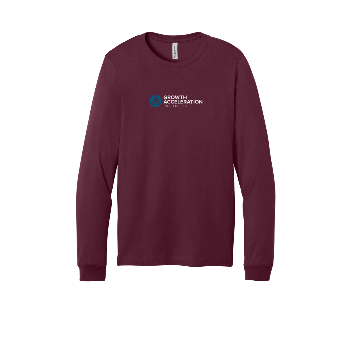 growthaccelerationpartners-all-season-long-sleeve-tee-dtf-front-3501-maroon-flat-front