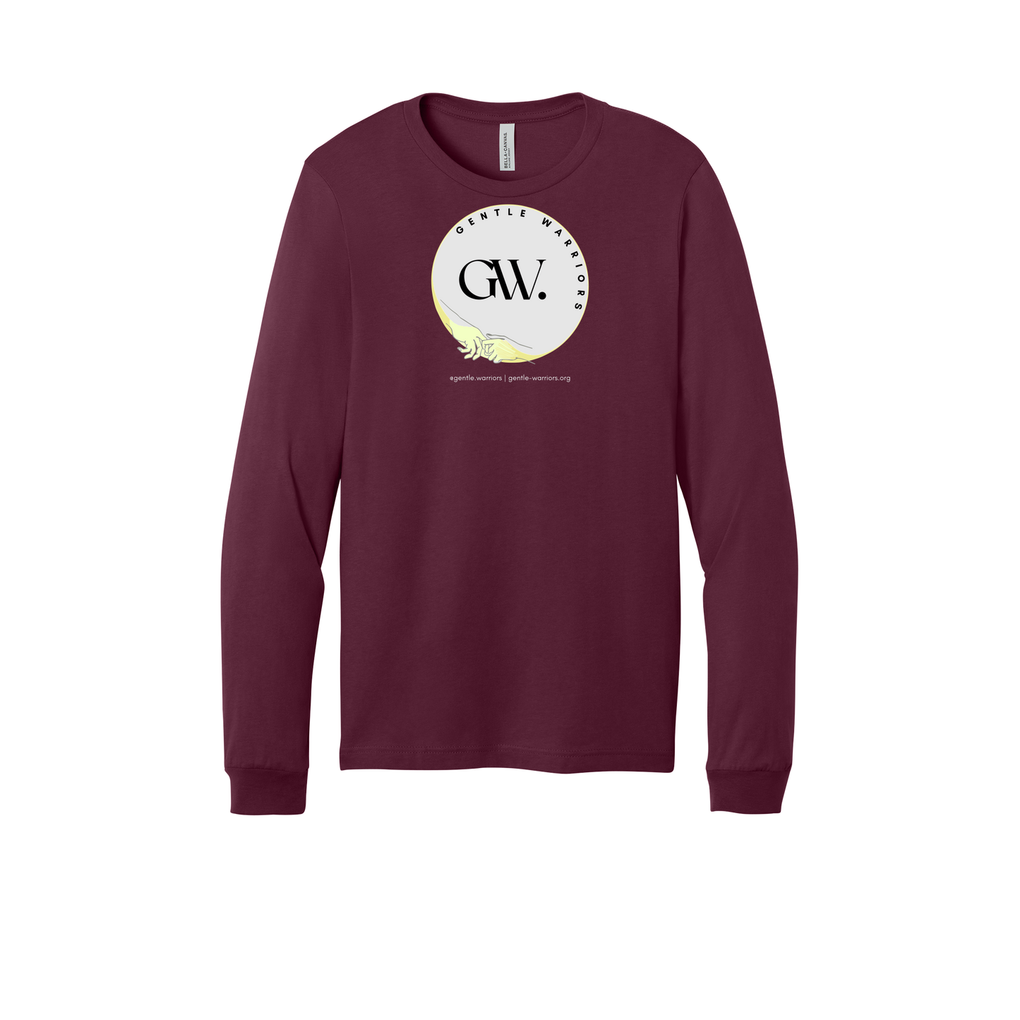 gentle-warriors-all-season-long-sleeve-tee-dtf-front-3501-maroon-flat-front