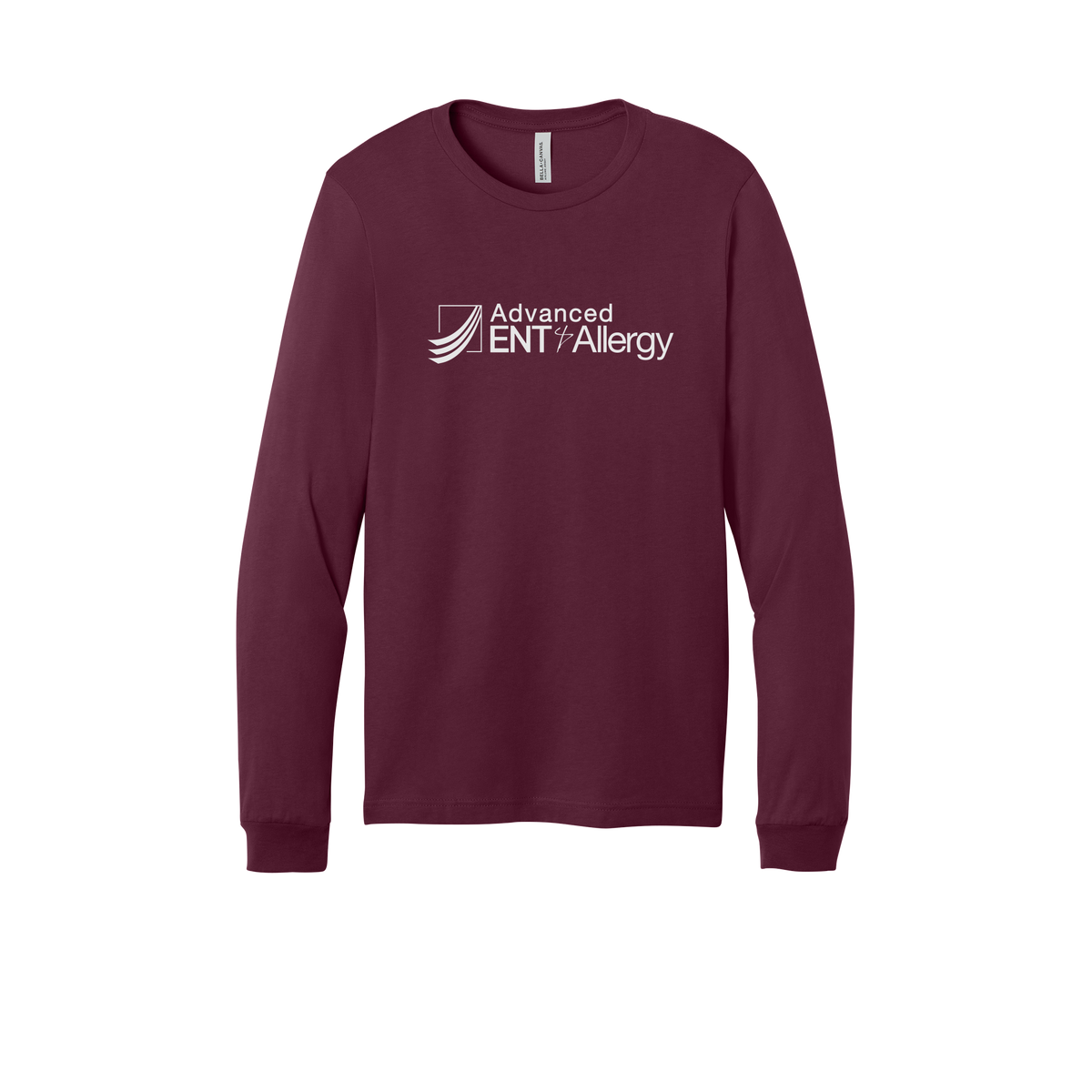 advancedentandallergy-all-season-medical-long-sleeve-tee-dtf-front-3501-maroon-flat-front