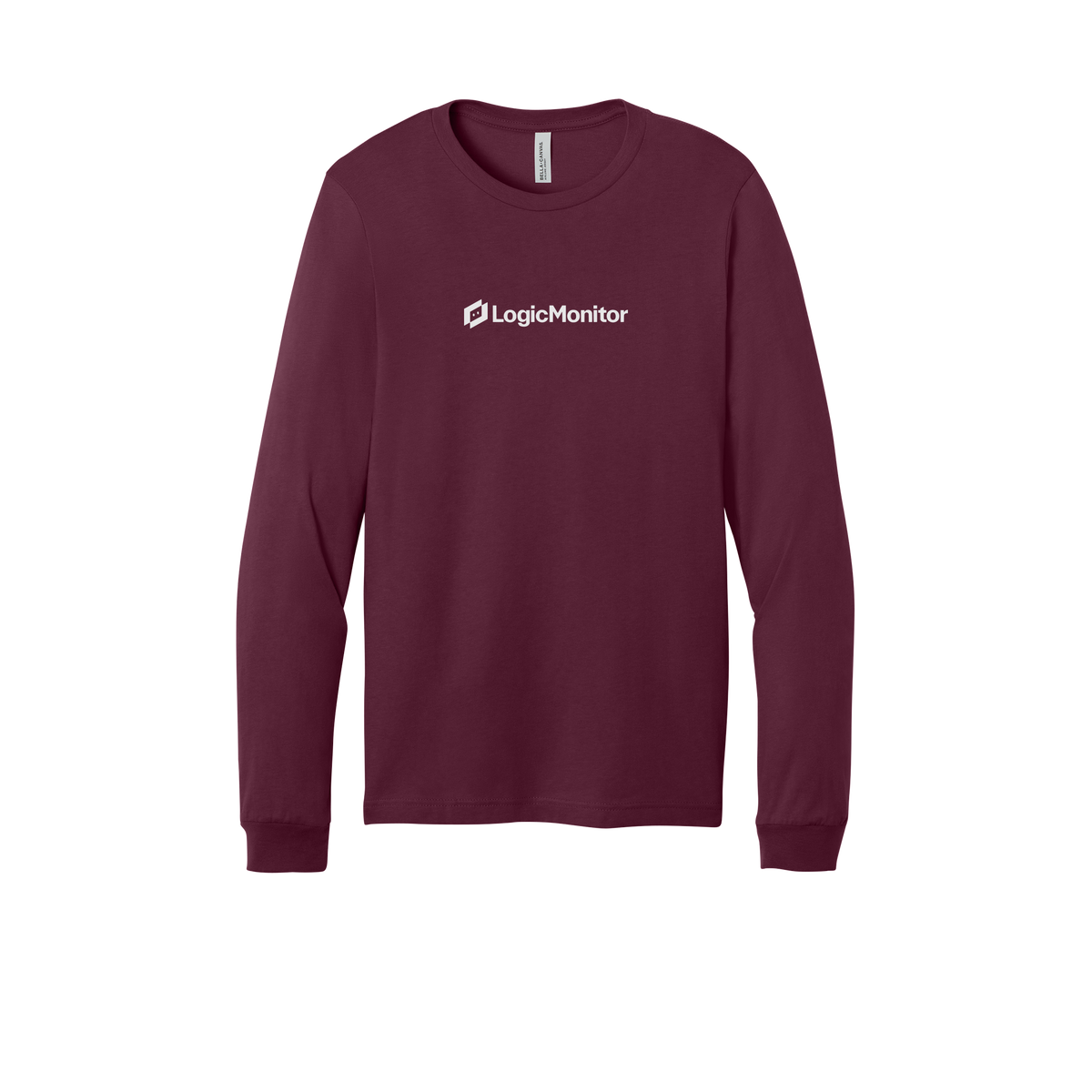 logicmonitor-all-season-long-sleeve-tee-dtf-front-3501-maroon-flat-front