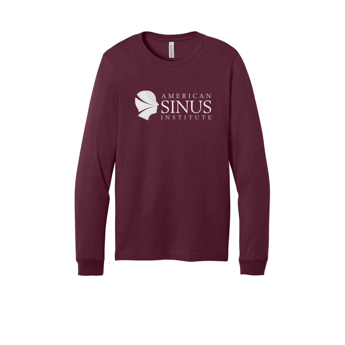 americansinus-all-season-medical-long-sleeve-tee-dtf-front-3501-maroon-flat-front