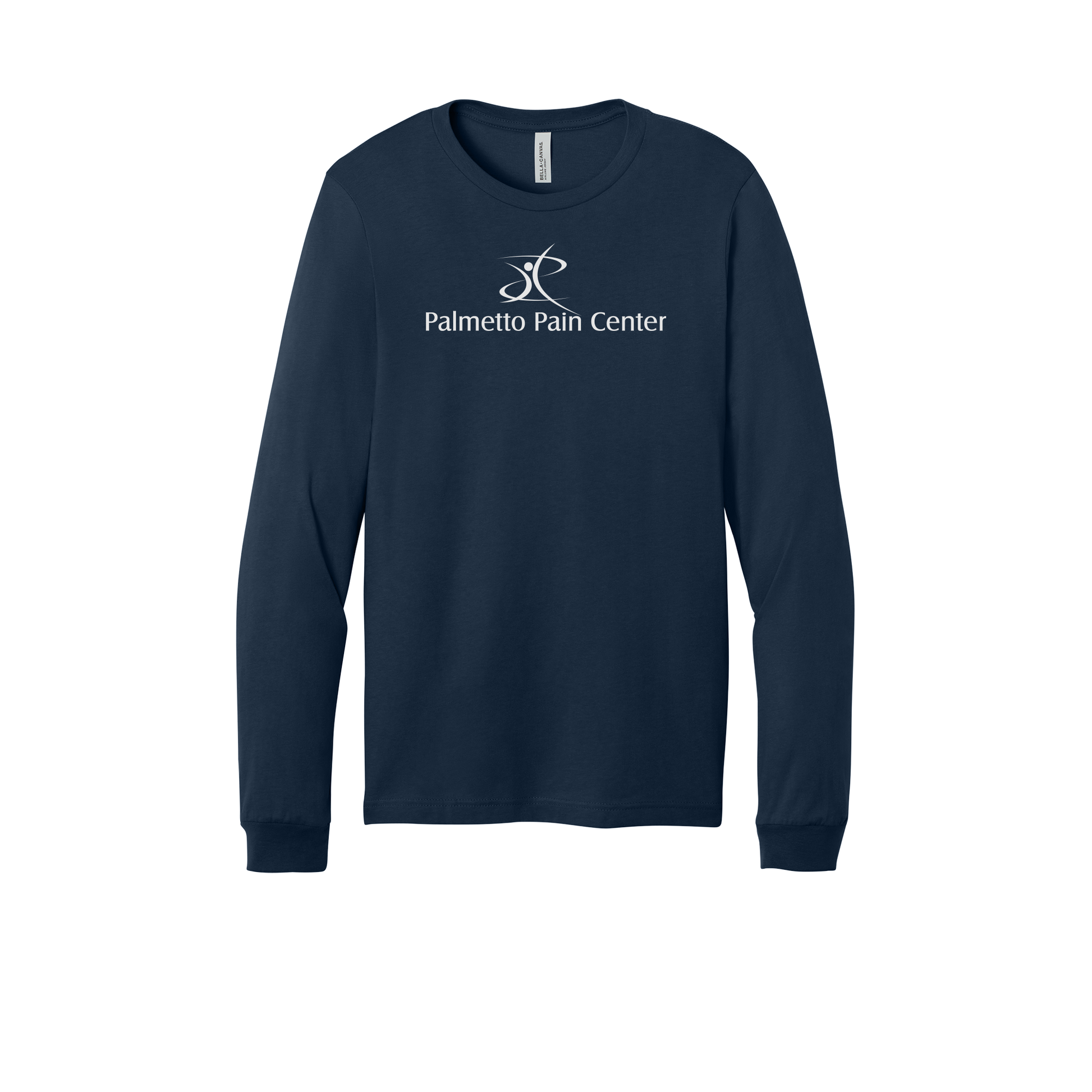 palmetto-pain-center-all-season-medical-long-sleeve-tee-dtf-front-3501-navy-flat-front