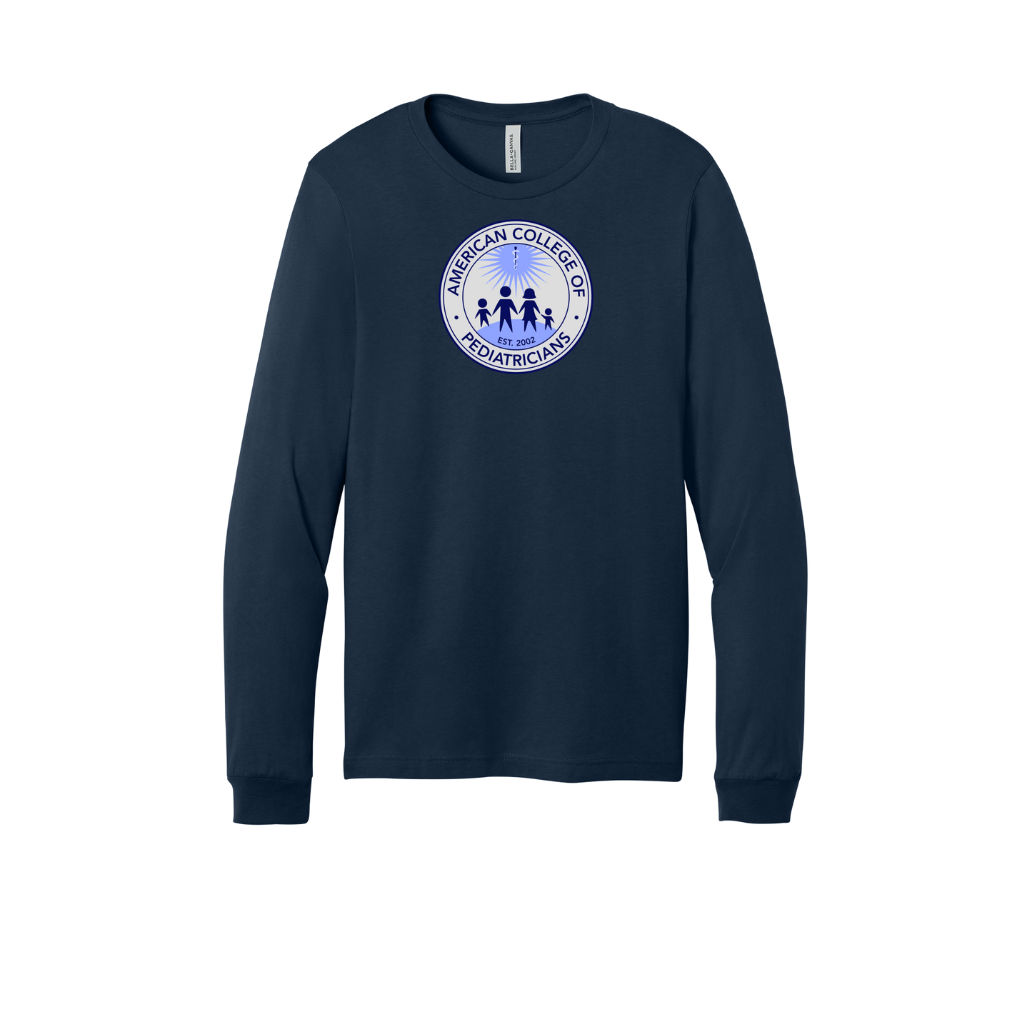 acpeds-all-season-medical-long-sleeve-tee-dtf-front-3501-navy-flat-front