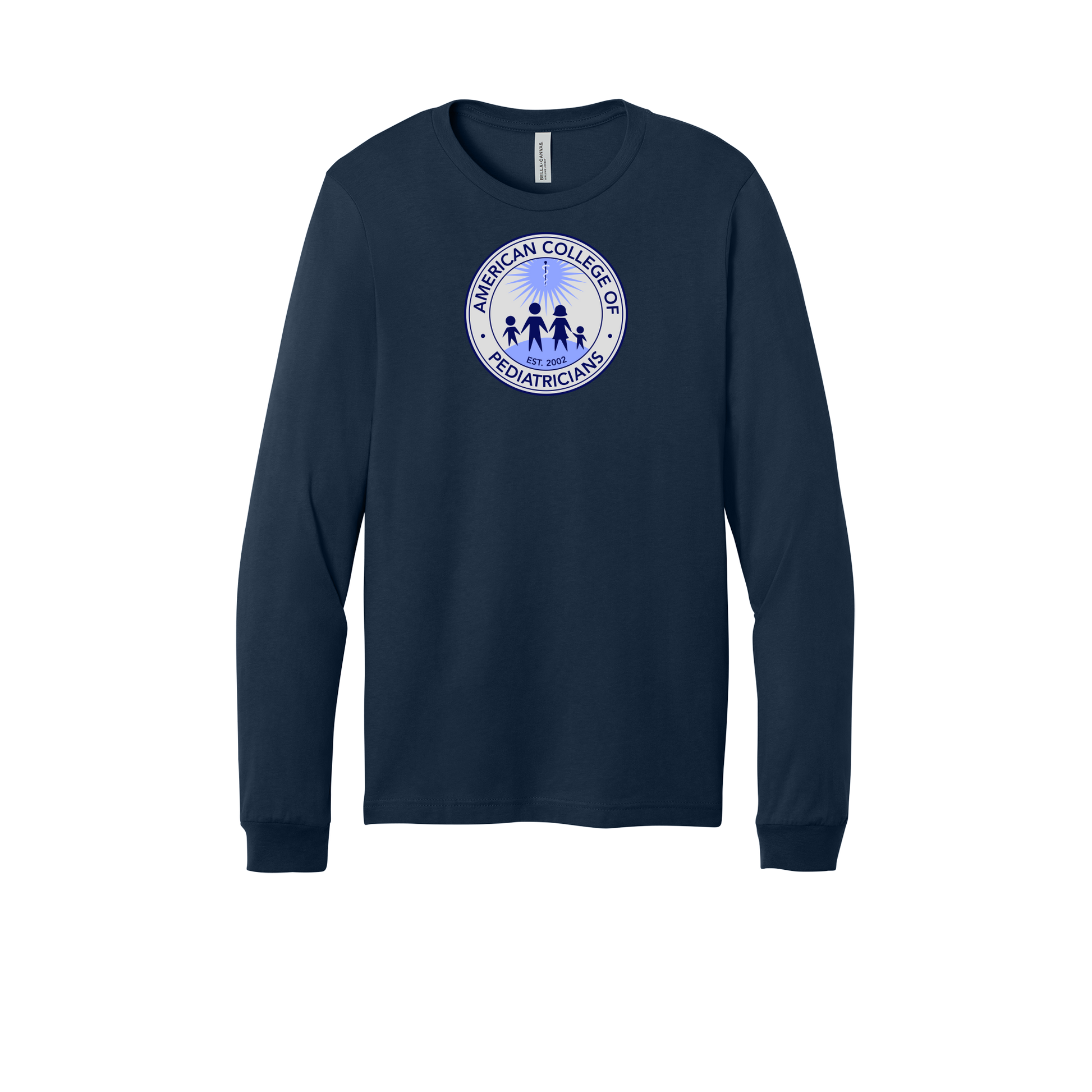acpeds-all-season-medical-long-sleeve-tee-dtf-front-3501-navy-flat-front