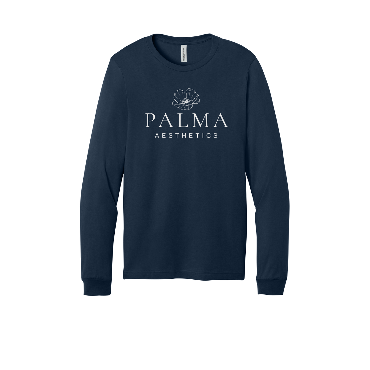 palmaaesthetics-all-season-medical-long-sleeve-tee-dtf-front-3501-navy-flat-front