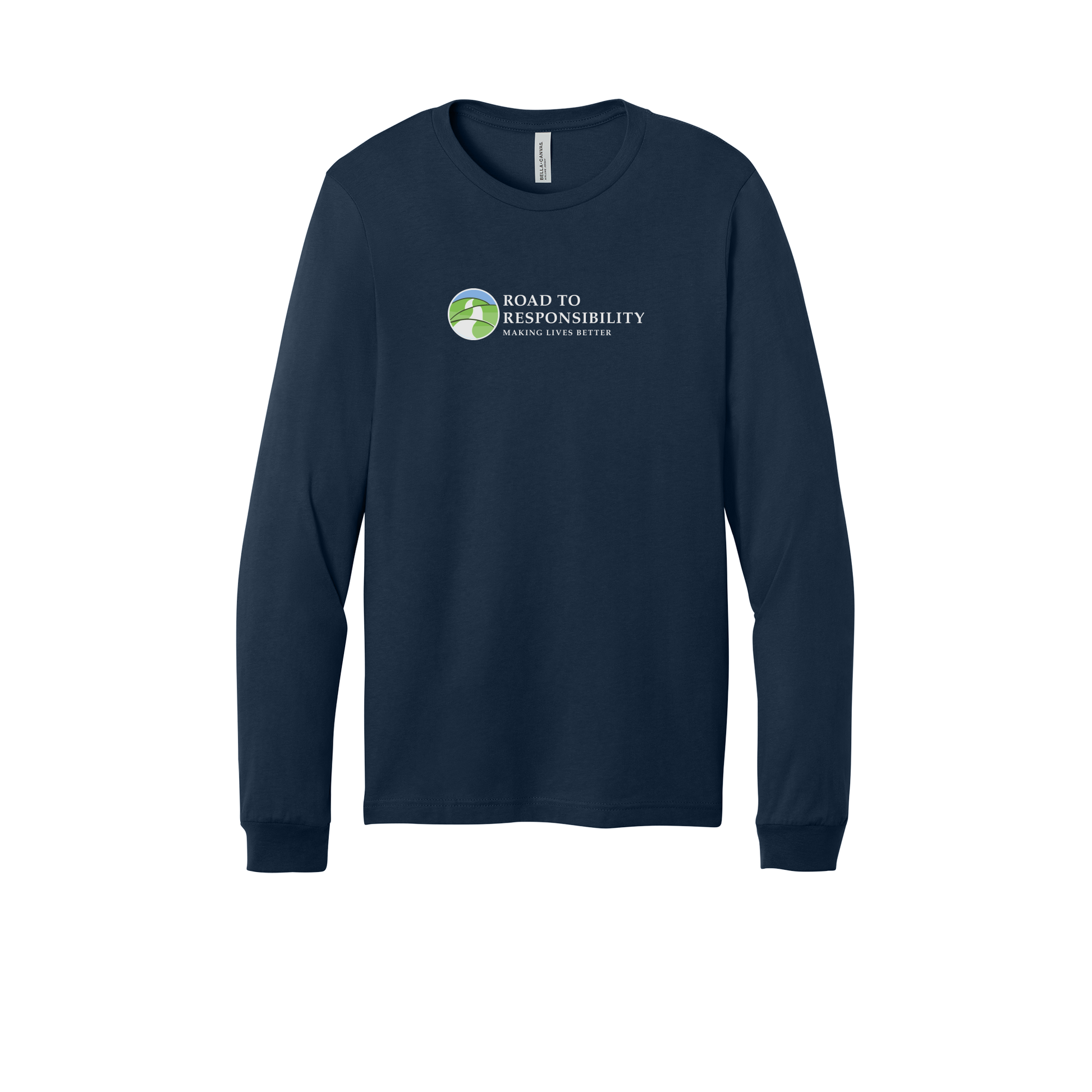roadtoresponsibility-all-season-long-sleeve-tee-dtf-front-3501-navy-flat-front