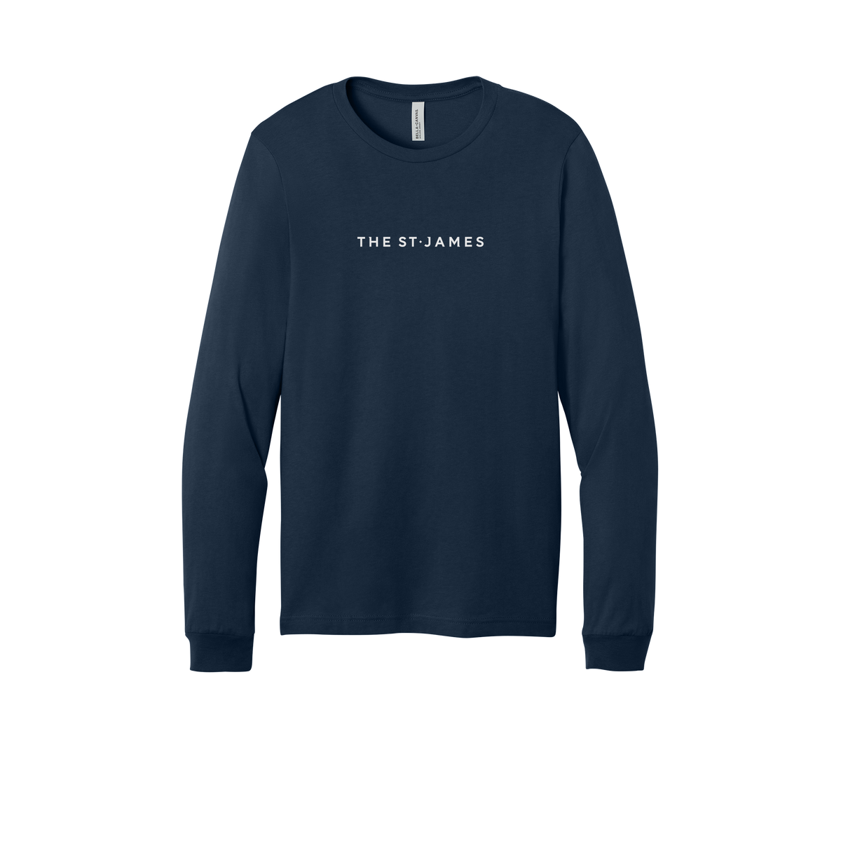 thestjames-all-season-long-sleeve-tee-dtf-front-3501-navy-flat-front