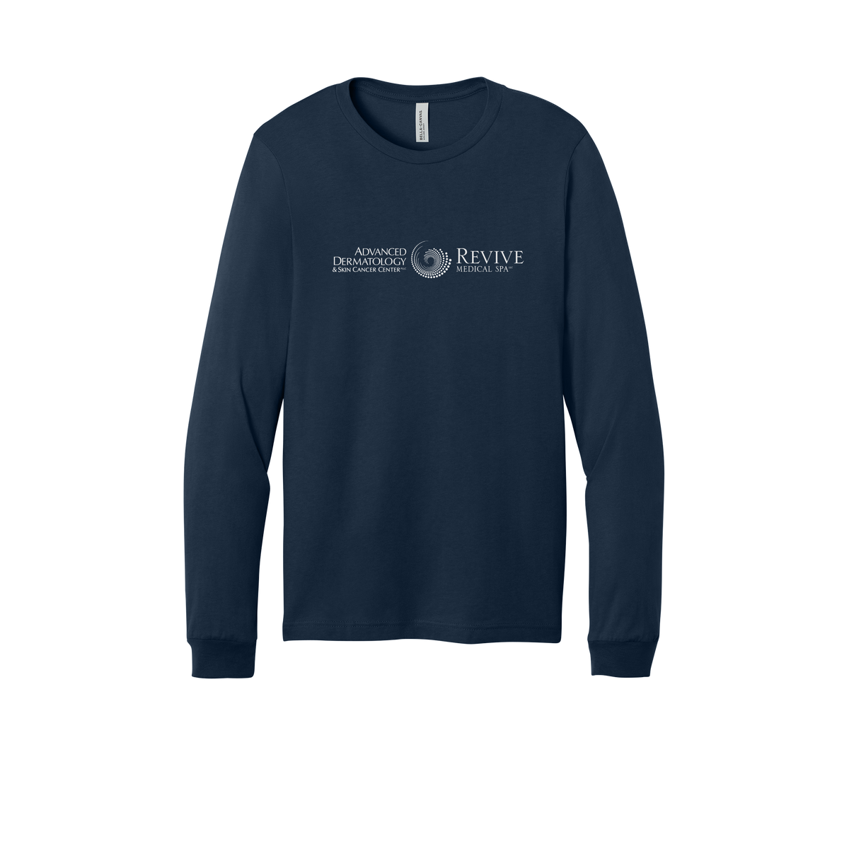 advancedskinmd-all-season-medical-long-sleeve-tee-dtf-front-3501-navy-flat-front