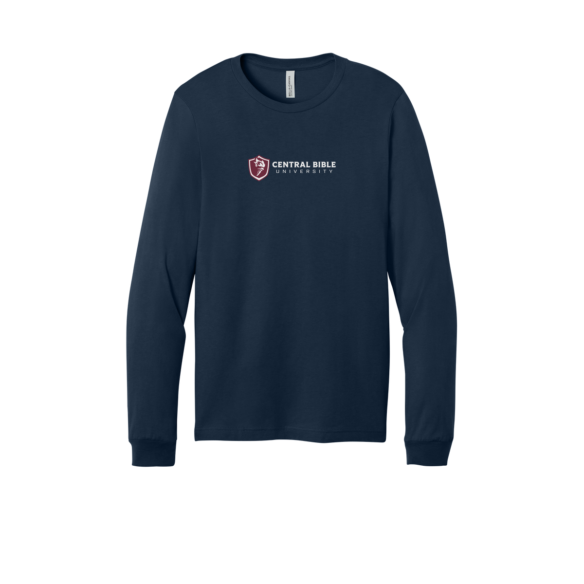 centralbible-all-season-long-sleeve-tee-dtf-front-3501-navy-flat-front