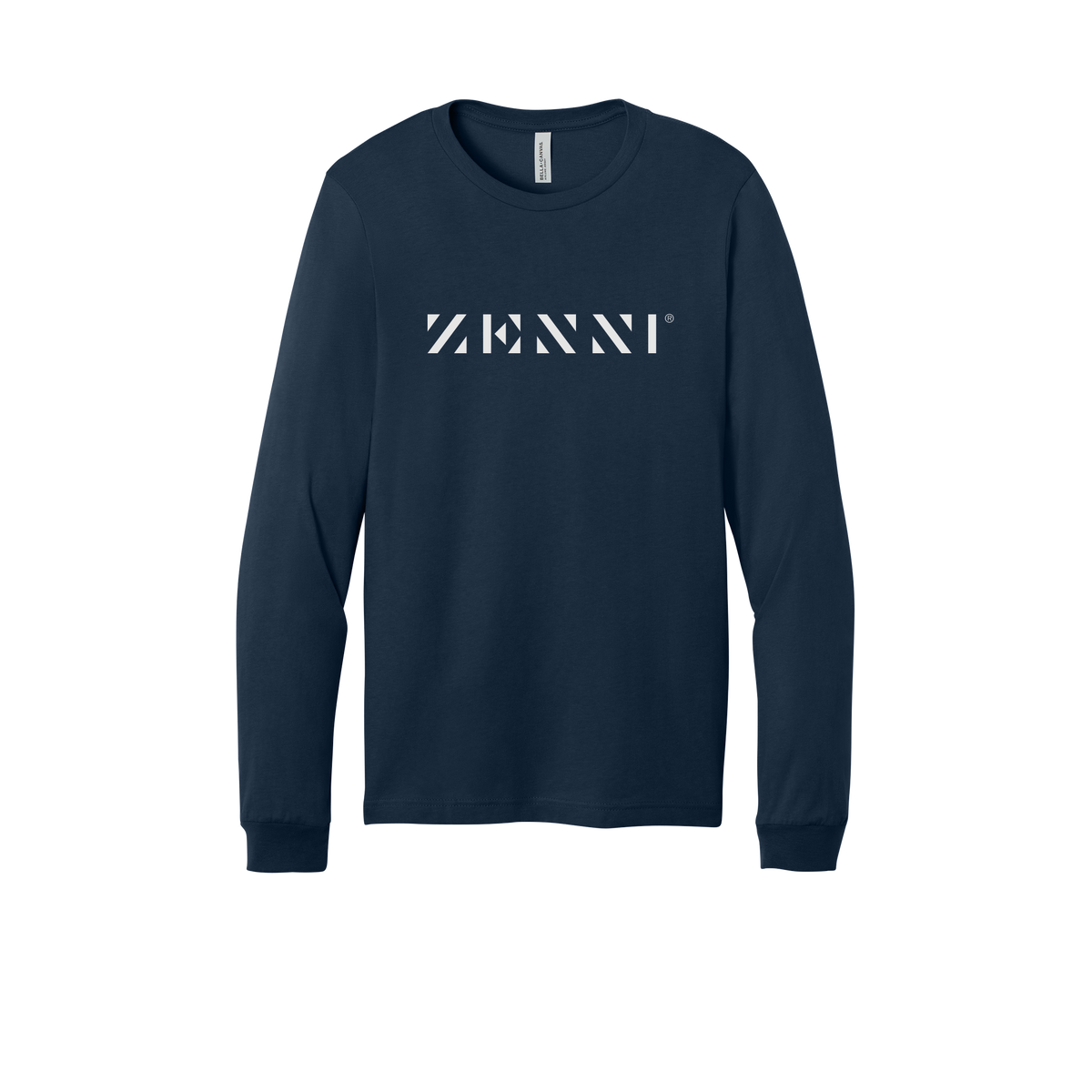zennioptical-all-season-medical-long-sleeve-tee-dtf-front-3501-navy-flat-front